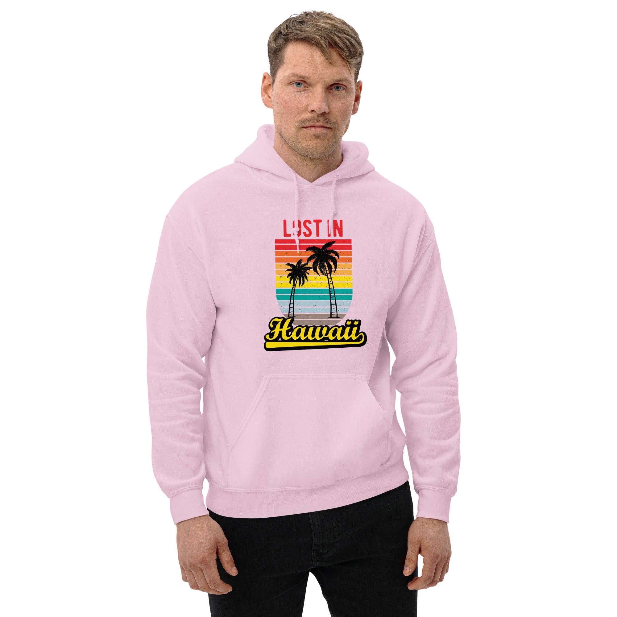 Felpa Stampata Unisex con Cappuccio – Morbida – Design Lost in Hawaii-Biiply