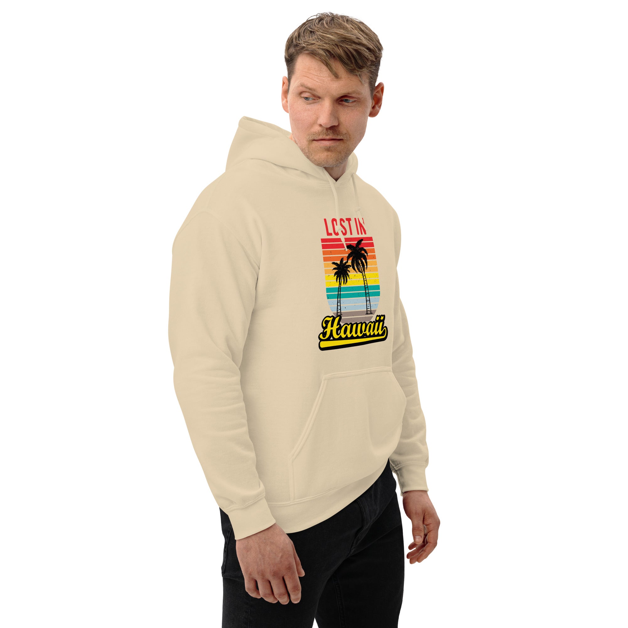 Felpa Stampata Unisex con Cappuccio – Morbida – Design Lost in Hawaii-Biiply