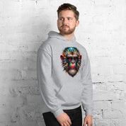 Felpa Stampata Unisex con Cappuccio – Morbida – Design Monkey Color Face-Biiply
