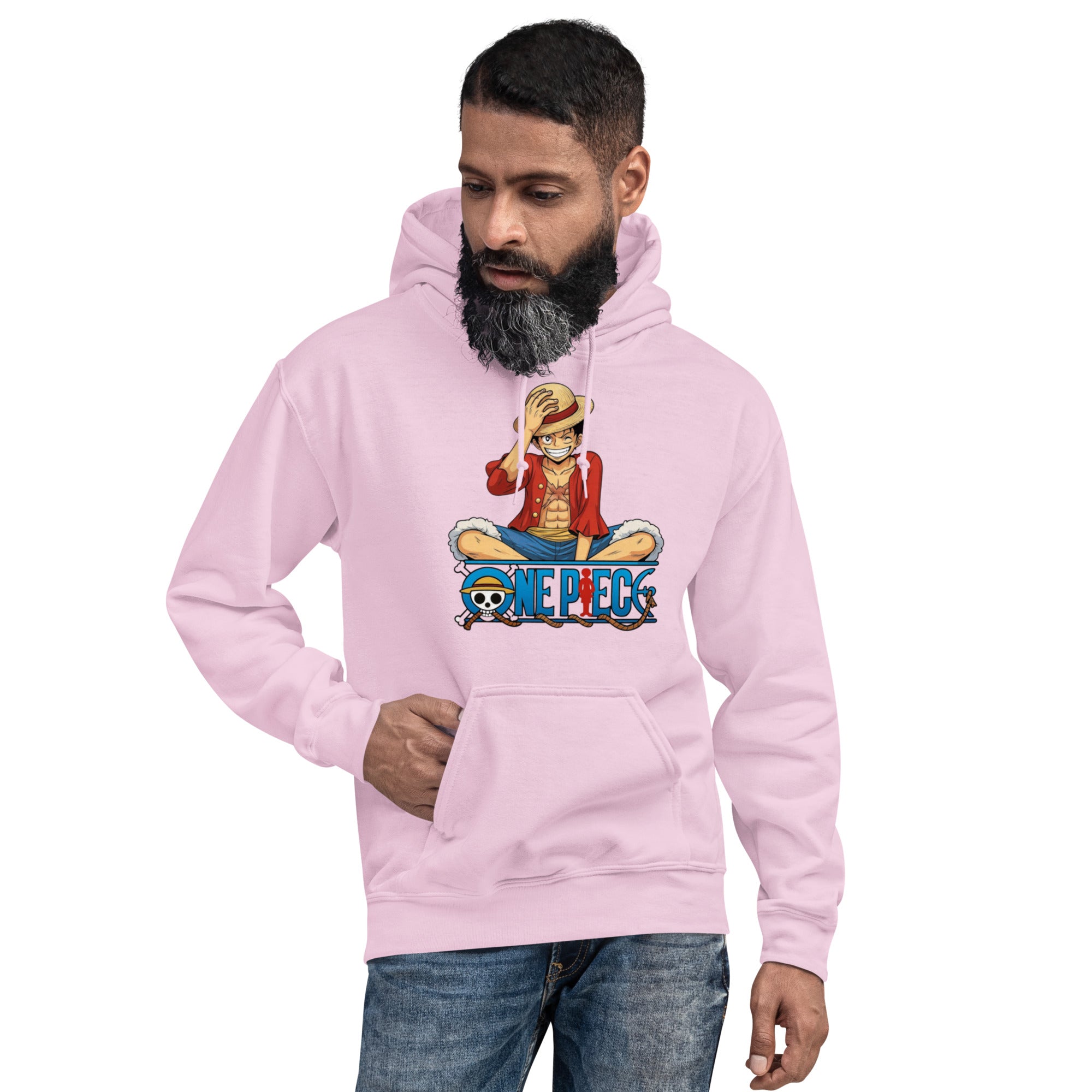 Felpa Stampata Unisex con Cappuccio – Morbida – Design Monkey d. Luffy-Biiply