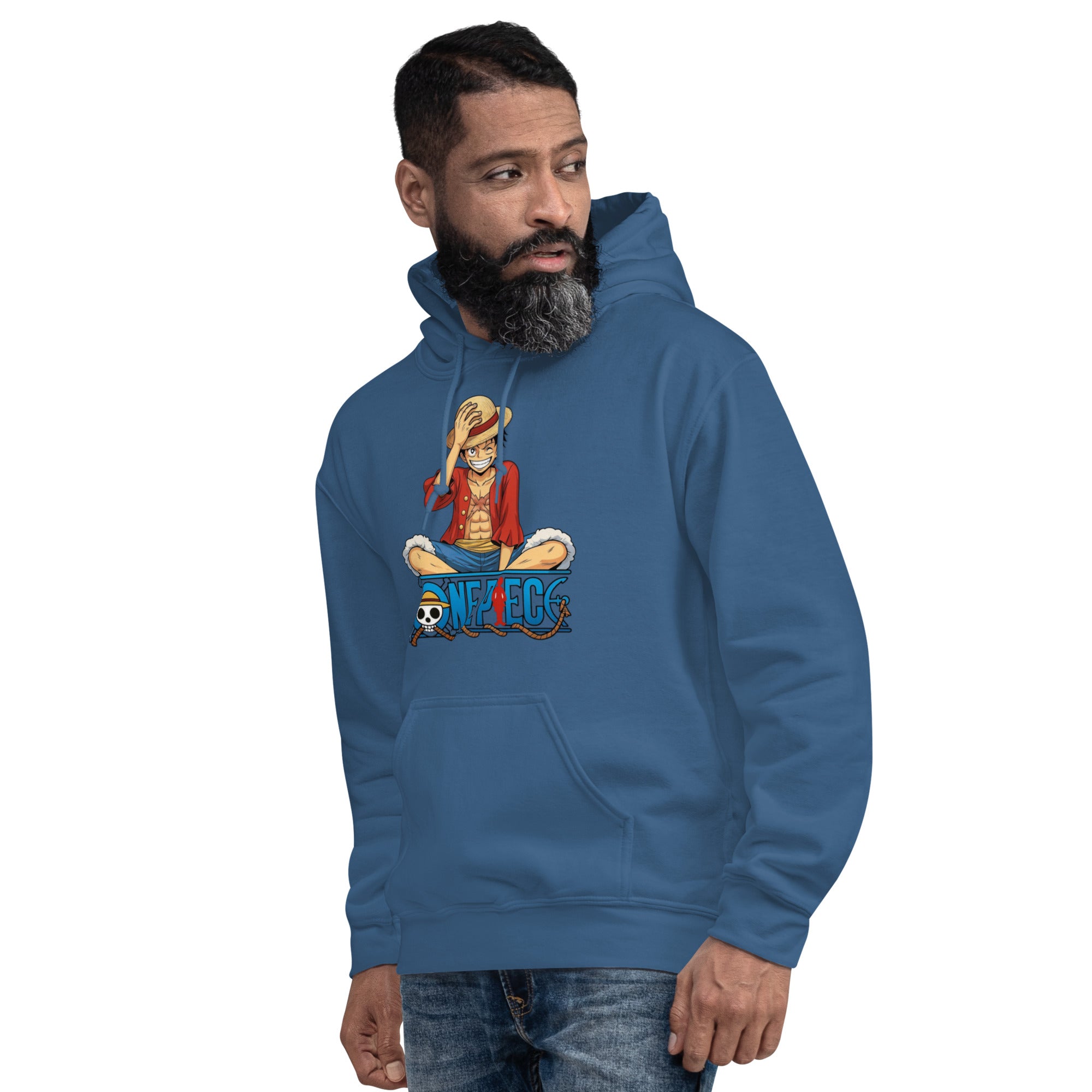 Felpa Stampata Unisex con Cappuccio – Morbida – Design Monkey d. Luffy-Biiply