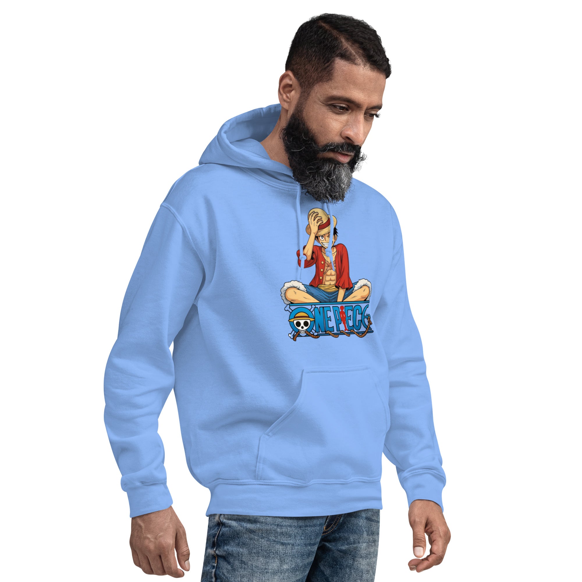 Felpa Stampata Unisex con Cappuccio – Morbida – Design Monkey d. Luffy-Biiply