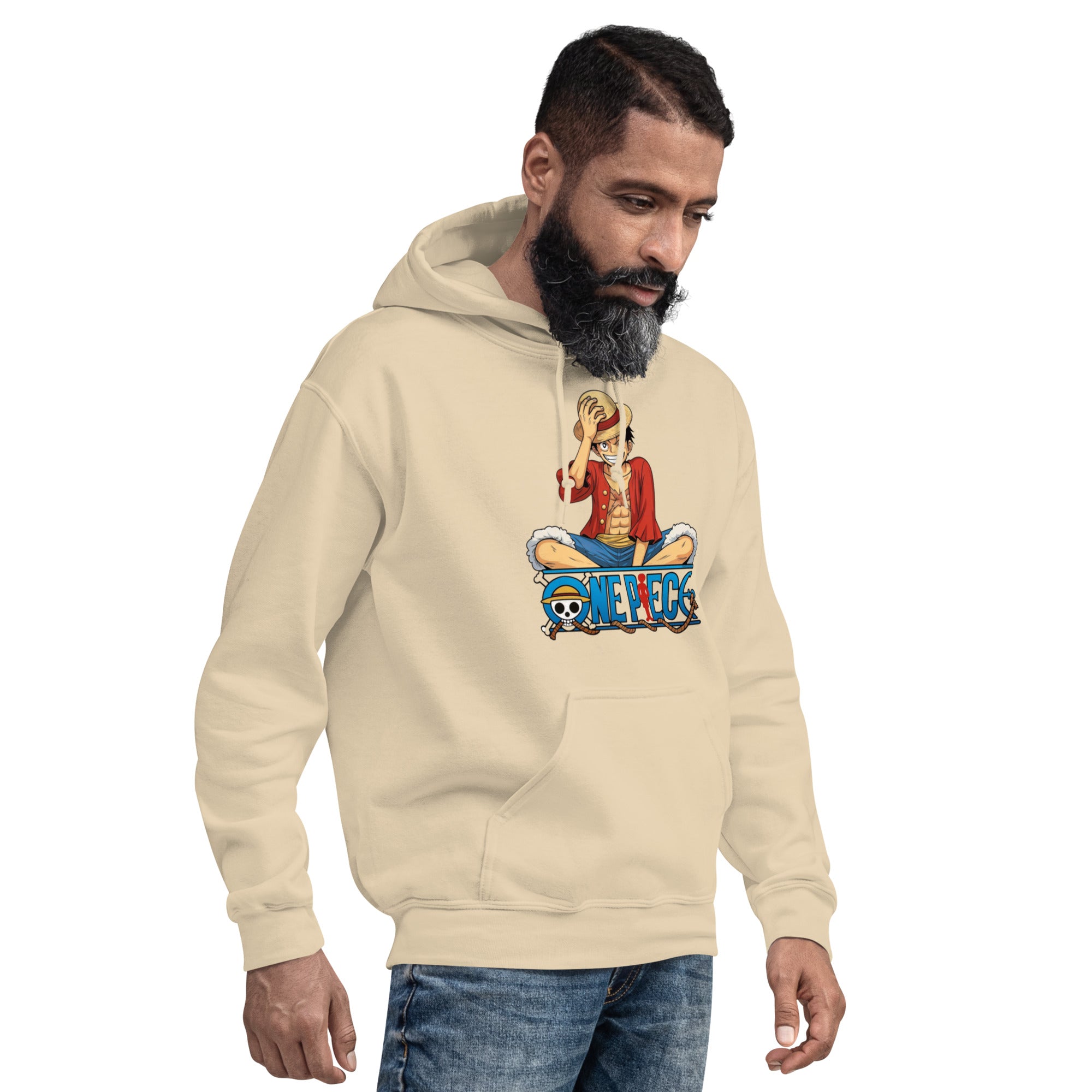 Felpa Stampata Unisex con Cappuccio – Morbida – Design Monkey d. Luffy-Biiply