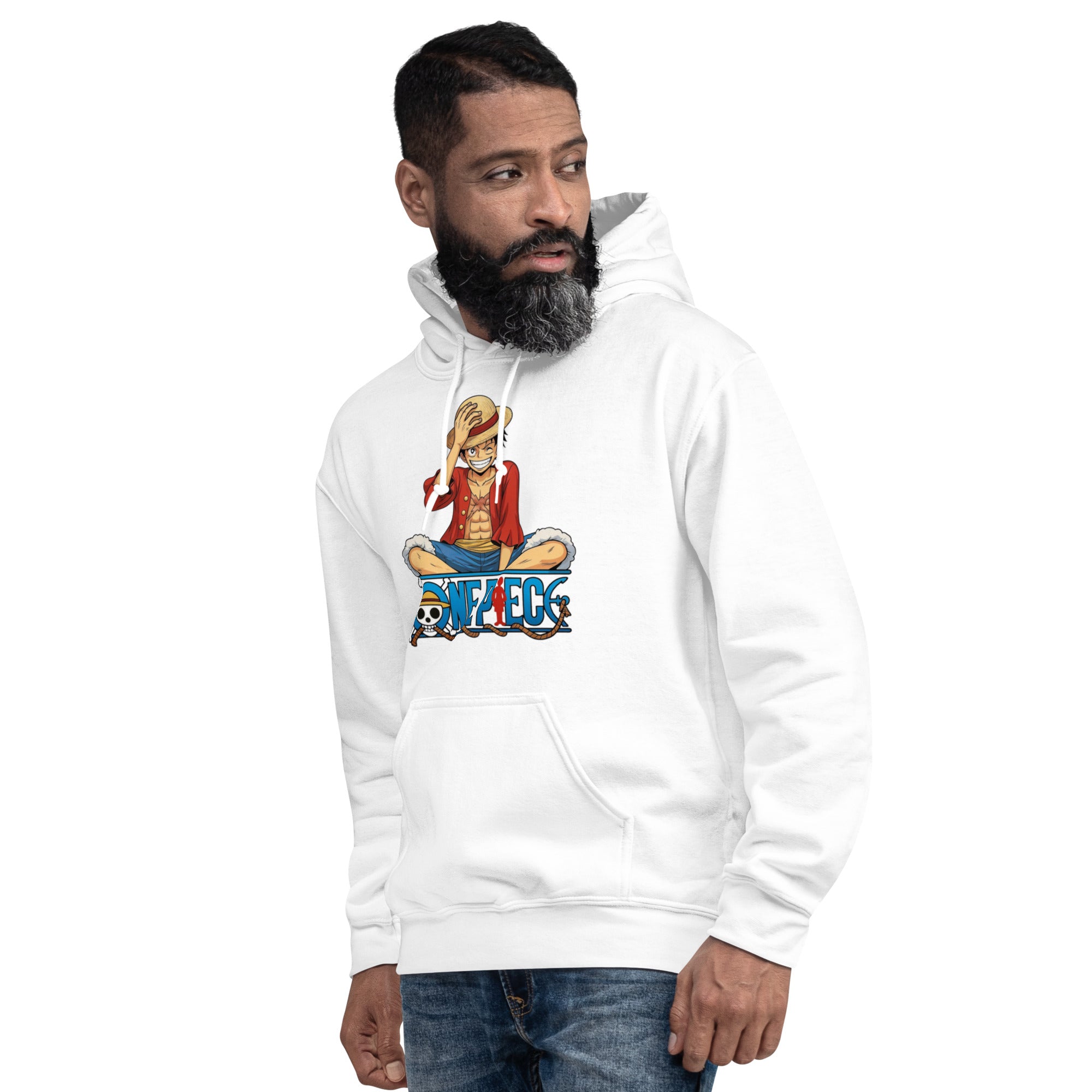 Felpa Stampata Unisex con Cappuccio – Morbida – Design Monkey d. Luffy-Biiply