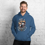 Felpa Stampata Unisex con Cappuccio – Morbida – Design Popeye Vs Kraken-Biiply