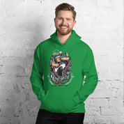 Felpa Stampata Unisex con Cappuccio – Morbida – Design Popeye Vs Kraken-Biiply