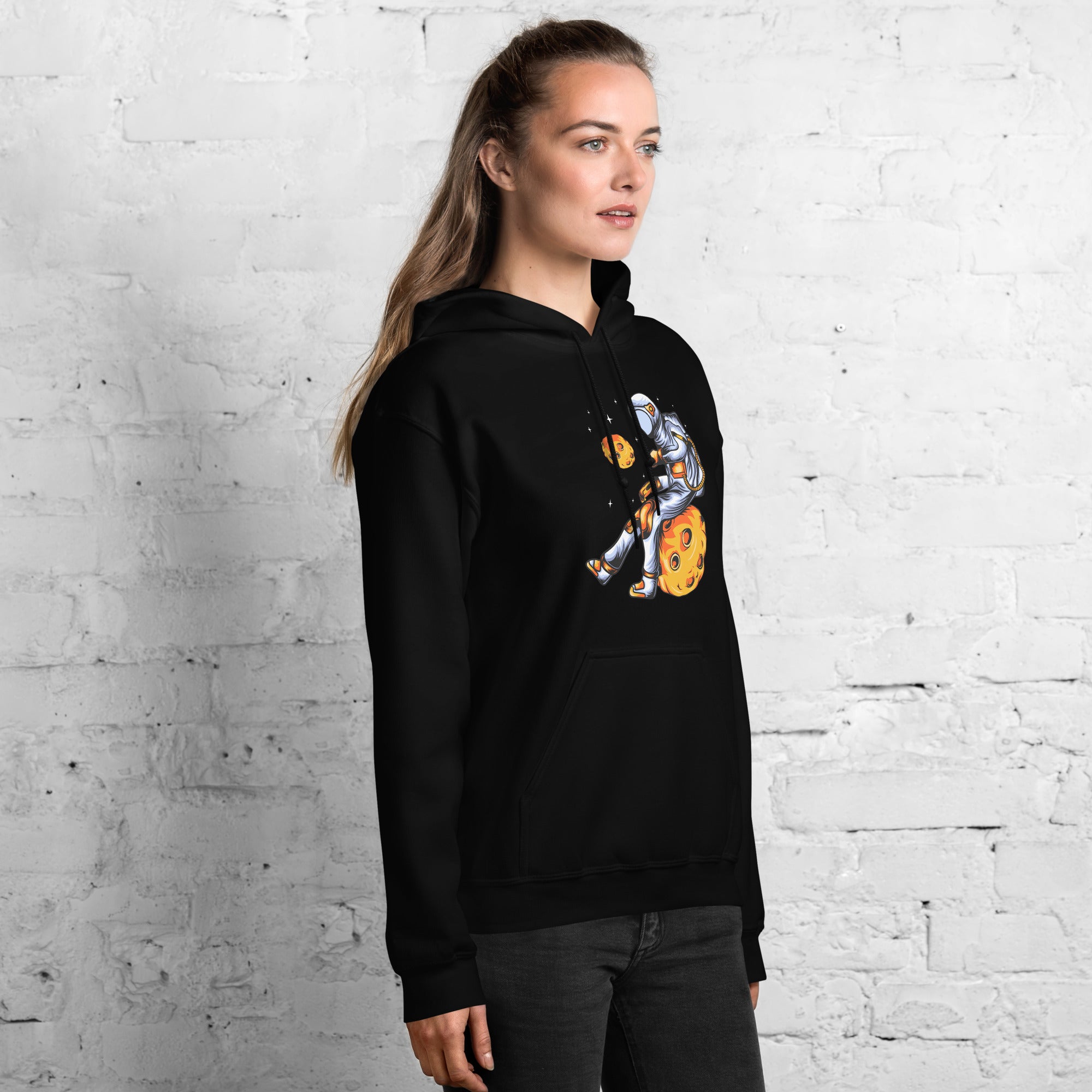 Felpa Stampata Unisex con Cappuccio – Morbida – Design Punch the Asteroid-Biiply