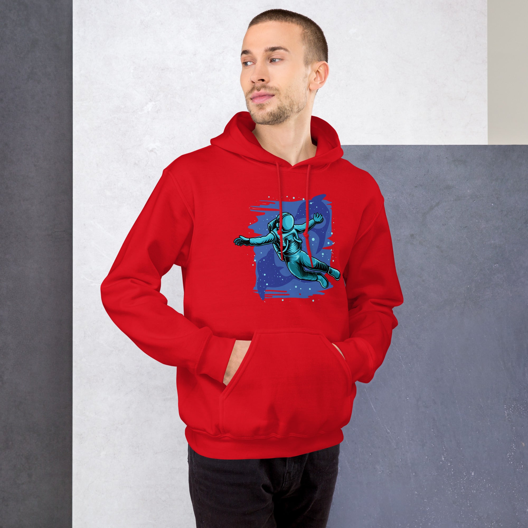 Felpa Stampata Unisex con Cappuccio – Morbida – Design Relax in the space-Biiply