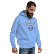 Felpa Stampata Unisex con Cappuccio – Morbida – Design Robot Anni 80-Biiply