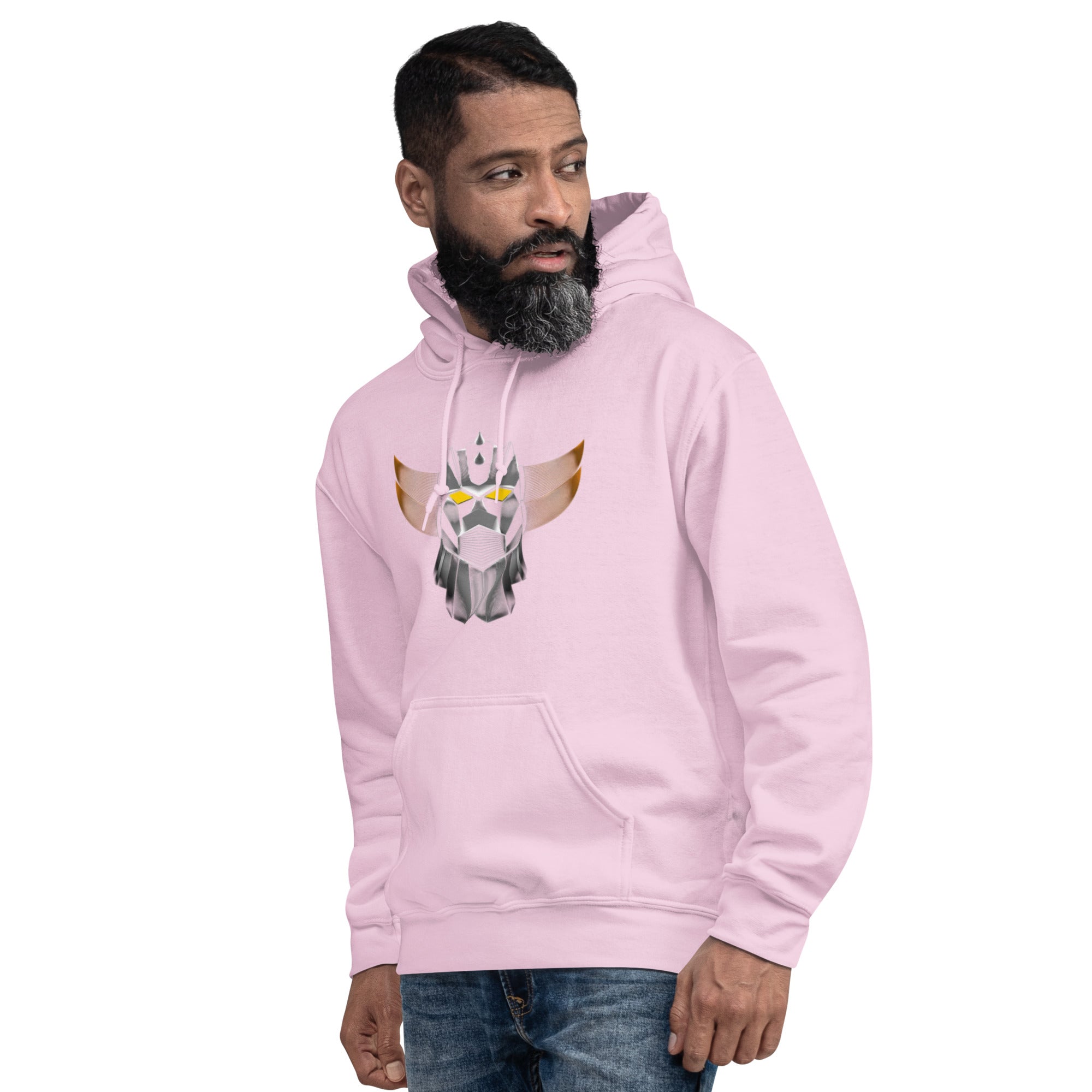 Felpa Stampata Unisex con Cappuccio – Morbida – Design Robot Anni 80-Biiply