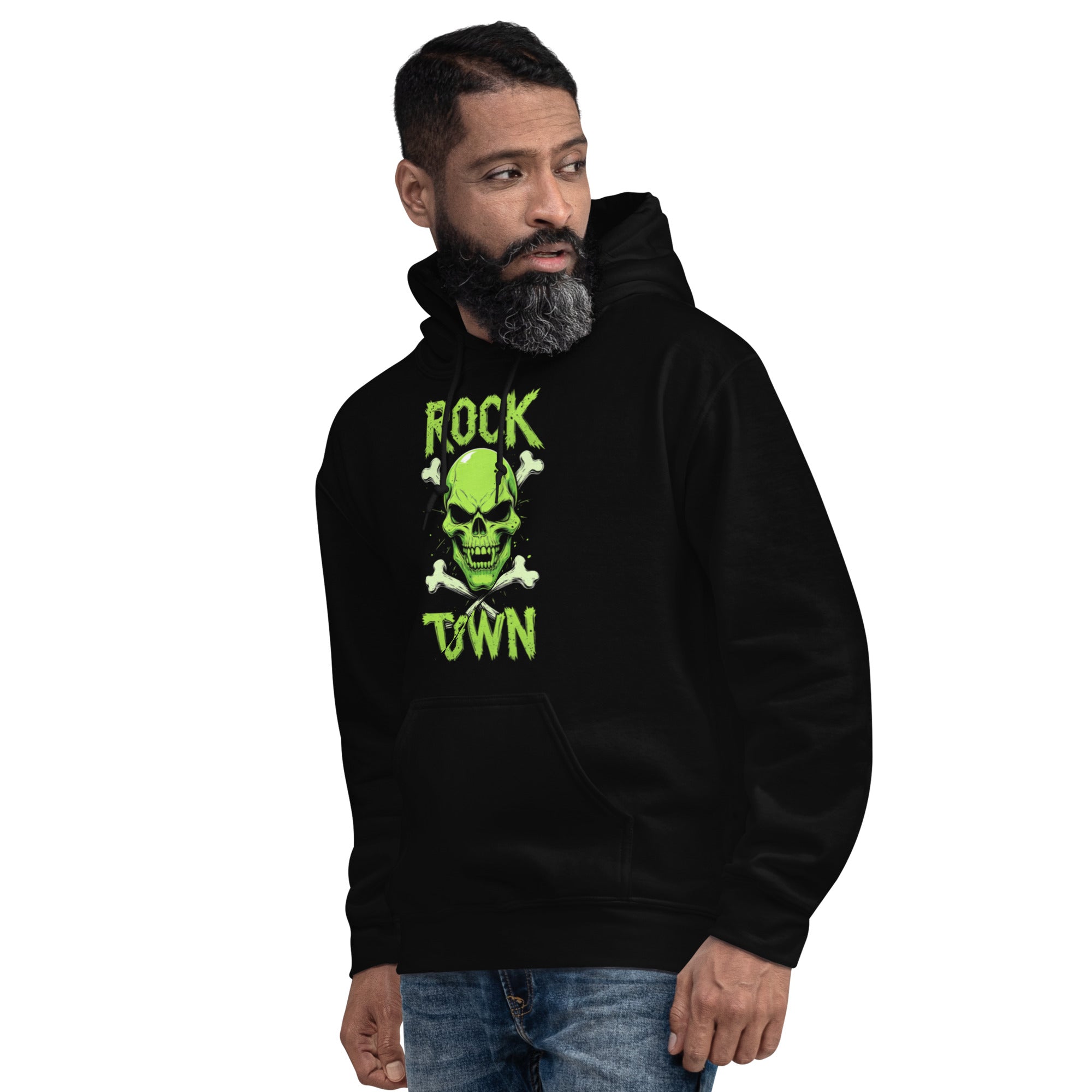 Felpa Stampata Unisex con Cappuccio – Morbida – Design Rock Town-Biiply