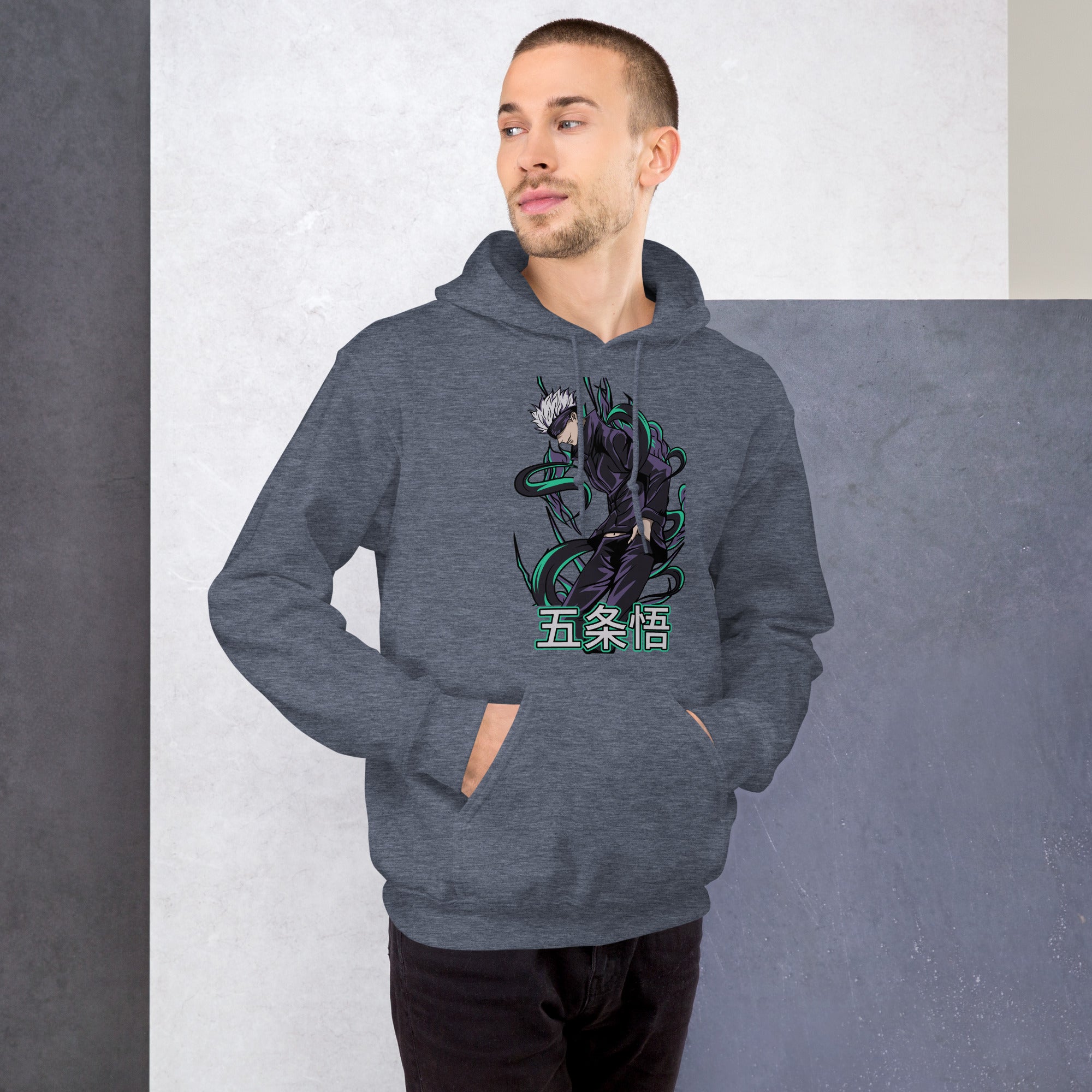 Felpa Stampata Unisex con Cappuccio – Morbida – Design Satoru Gojo-Biiply