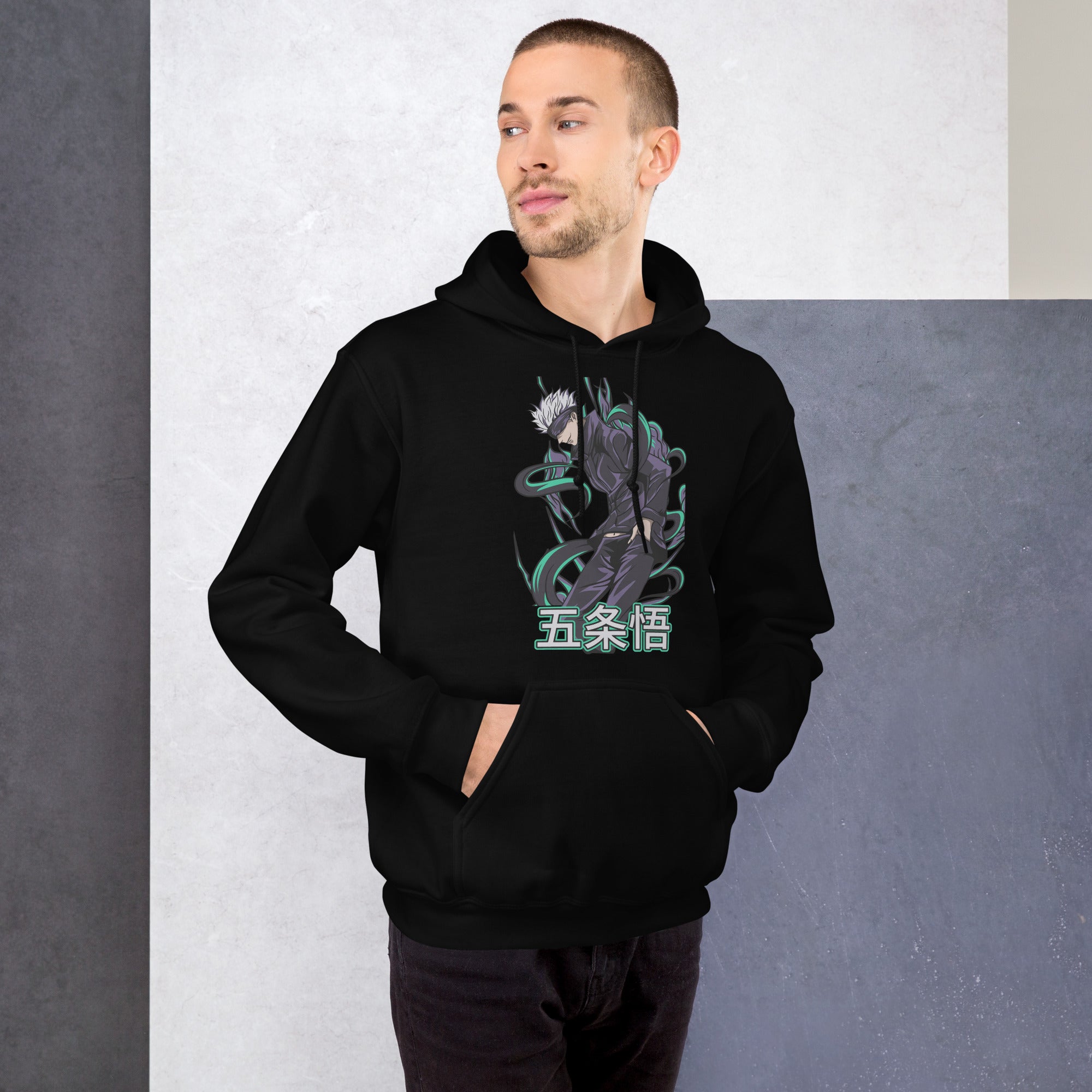 Felpa Stampata Unisex con Cappuccio – Morbida – Design Satoru Gojo-Biiply