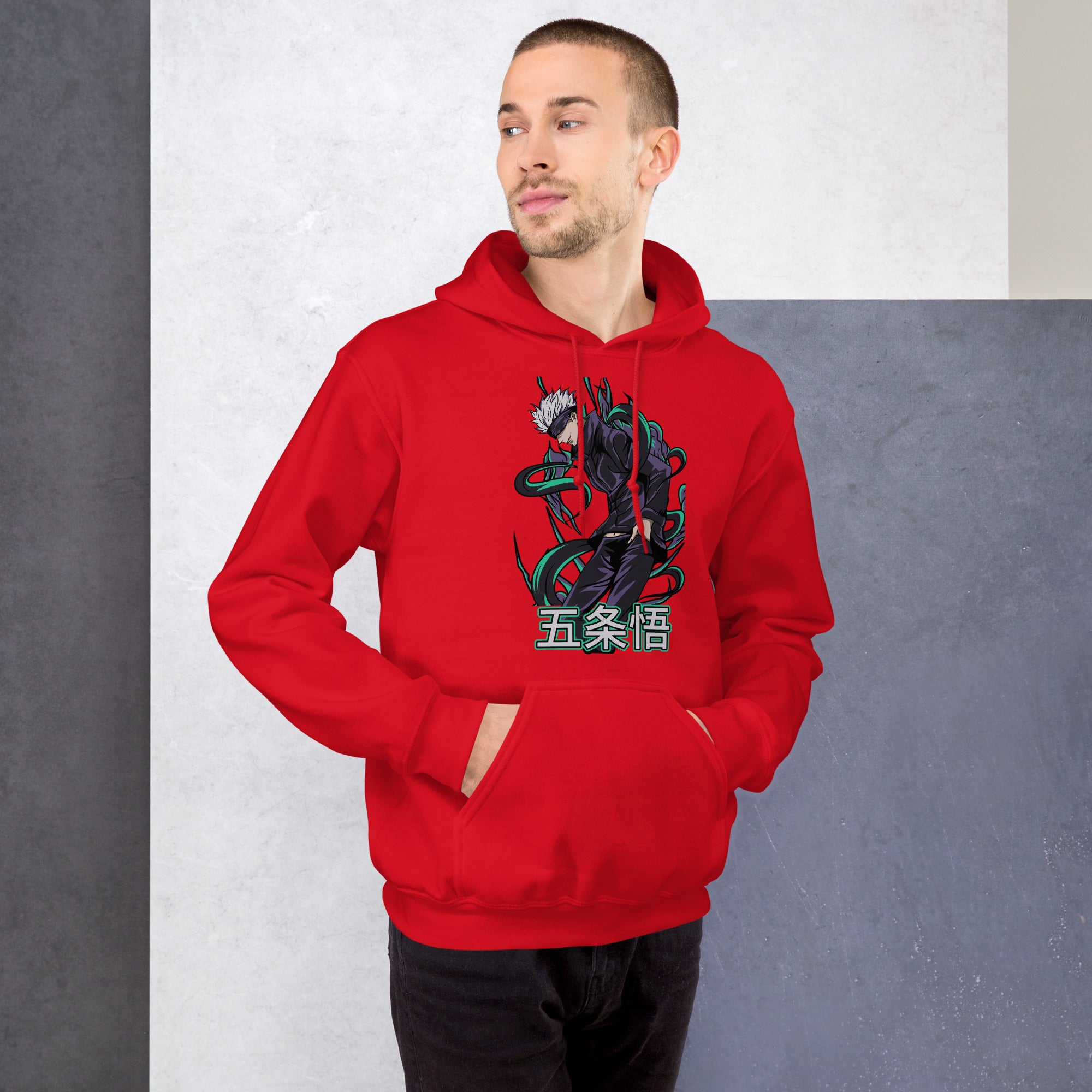 Felpa Stampata Unisex con Cappuccio – Morbida – Design Satoru Gojo-Biiply
