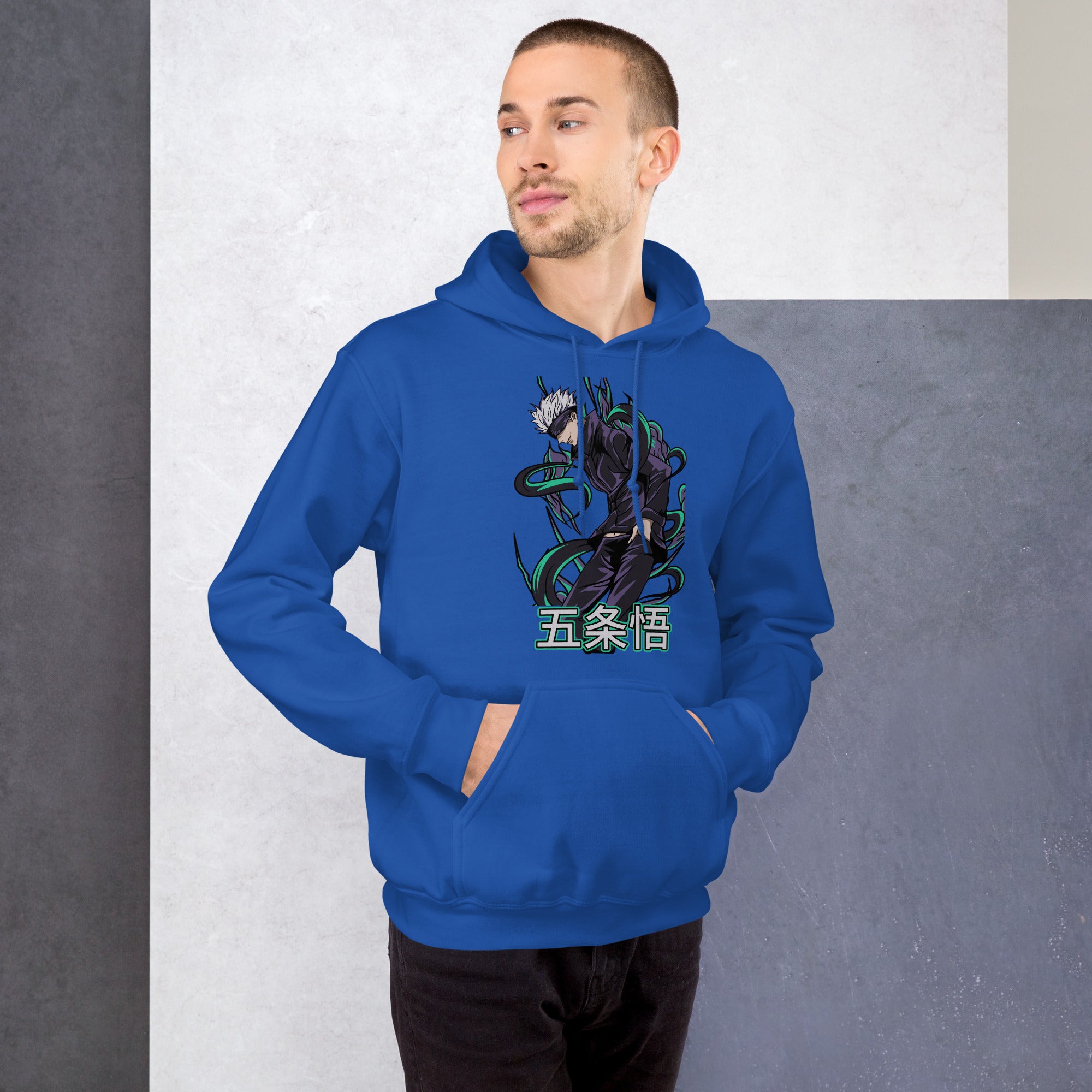 Felpa Stampata Unisex con Cappuccio – Morbida – Design Satoru Gojo-Biiply