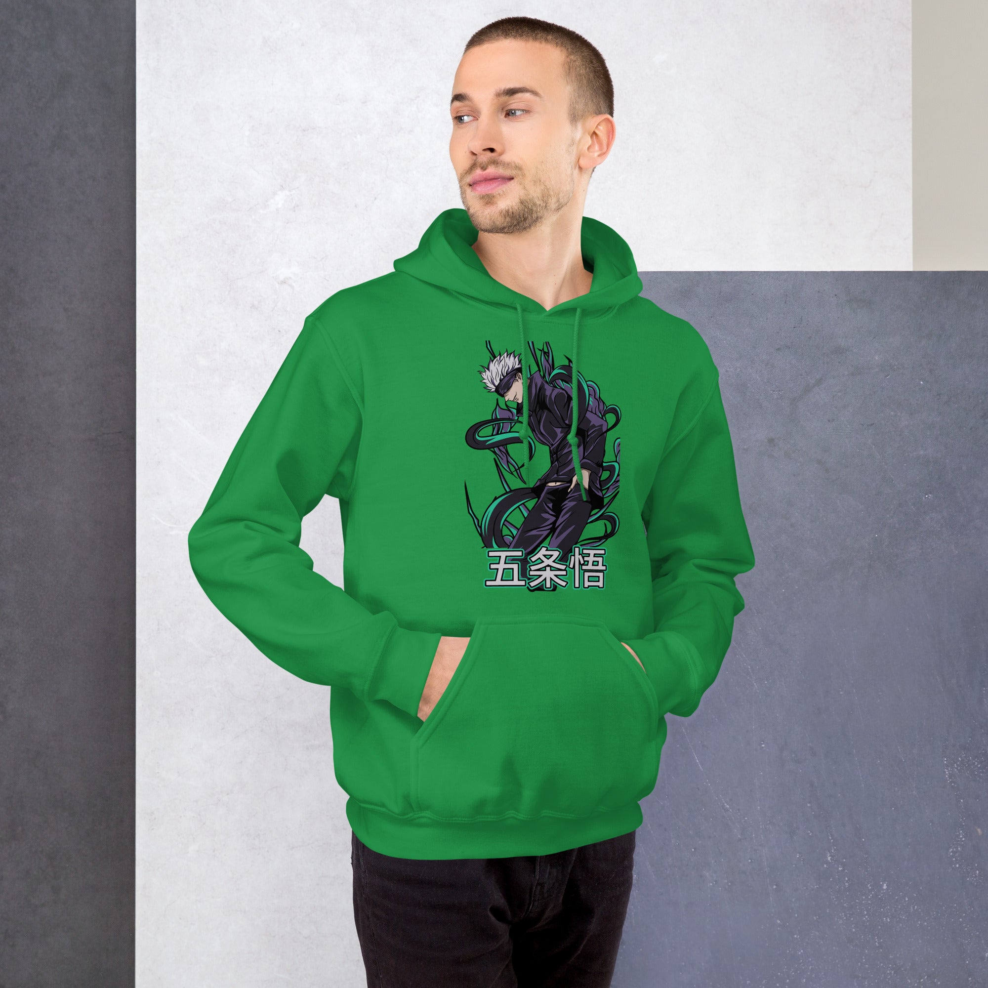 Felpa Stampata Unisex con Cappuccio – Morbida – Design Satoru Gojo-Biiply