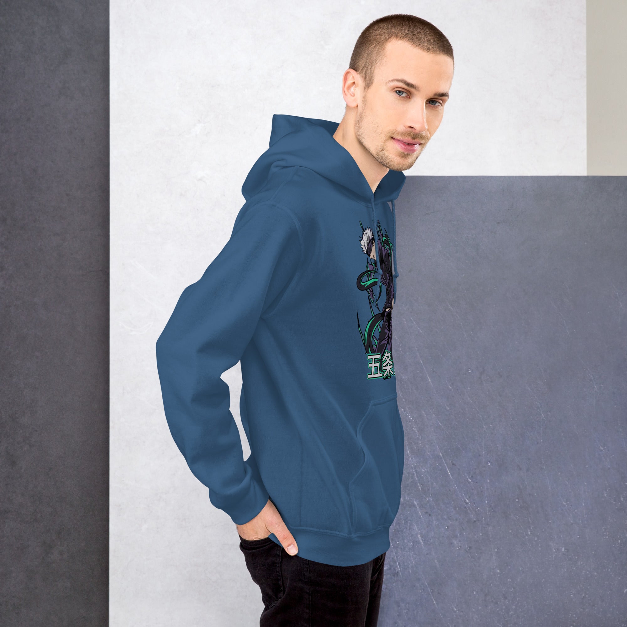 Felpa Stampata Unisex con Cappuccio – Morbida – Design Satoru Gojo-Biiply