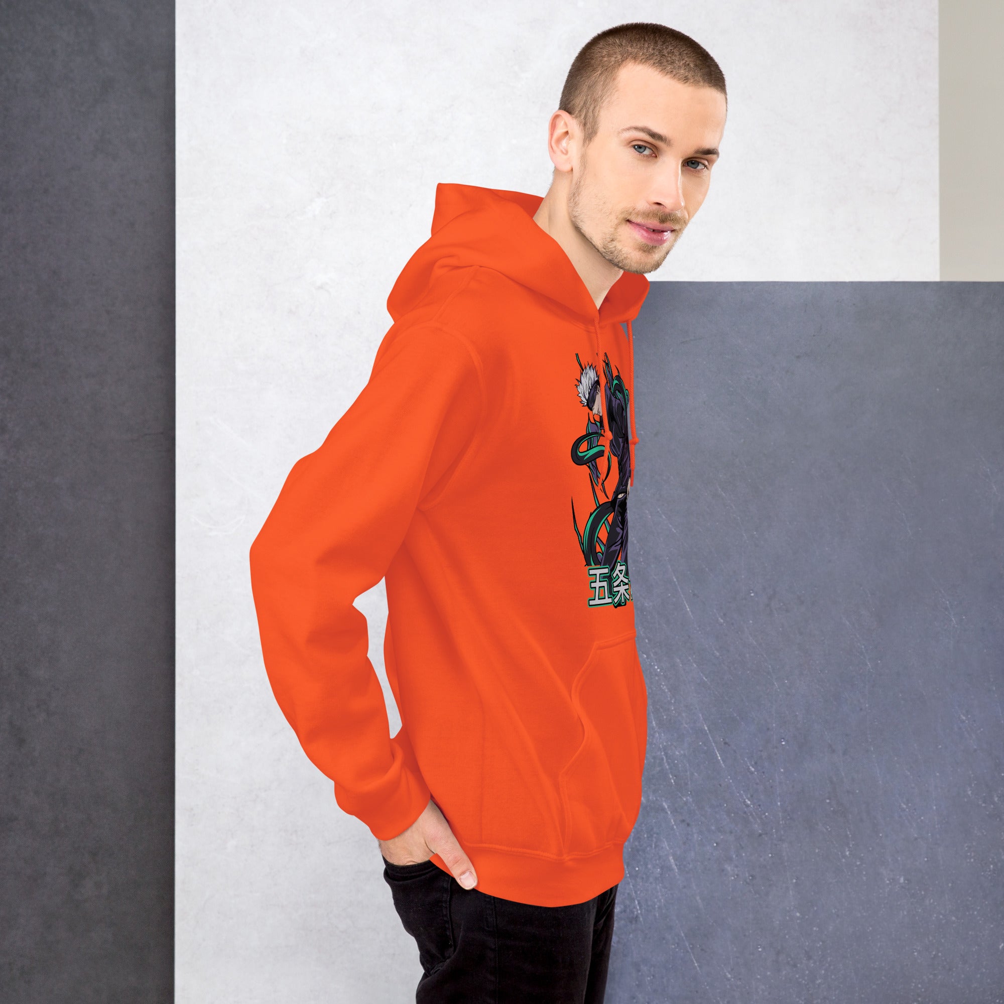 Felpa Stampata Unisex con Cappuccio – Morbida – Design Satoru Gojo-Biiply