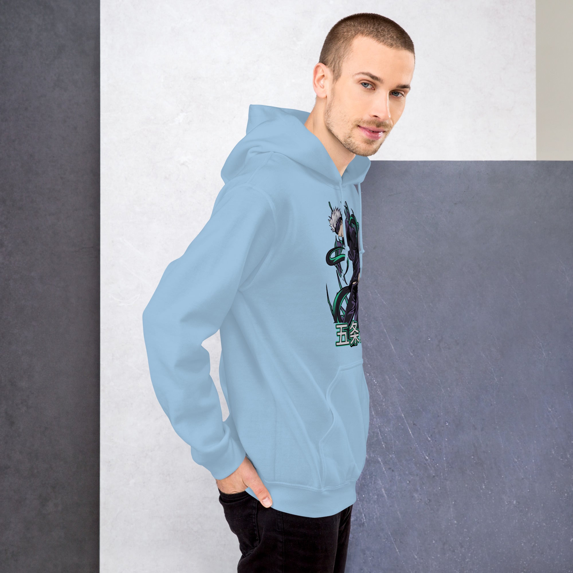Felpa Stampata Unisex con Cappuccio – Morbida – Design Satoru Gojo-Biiply