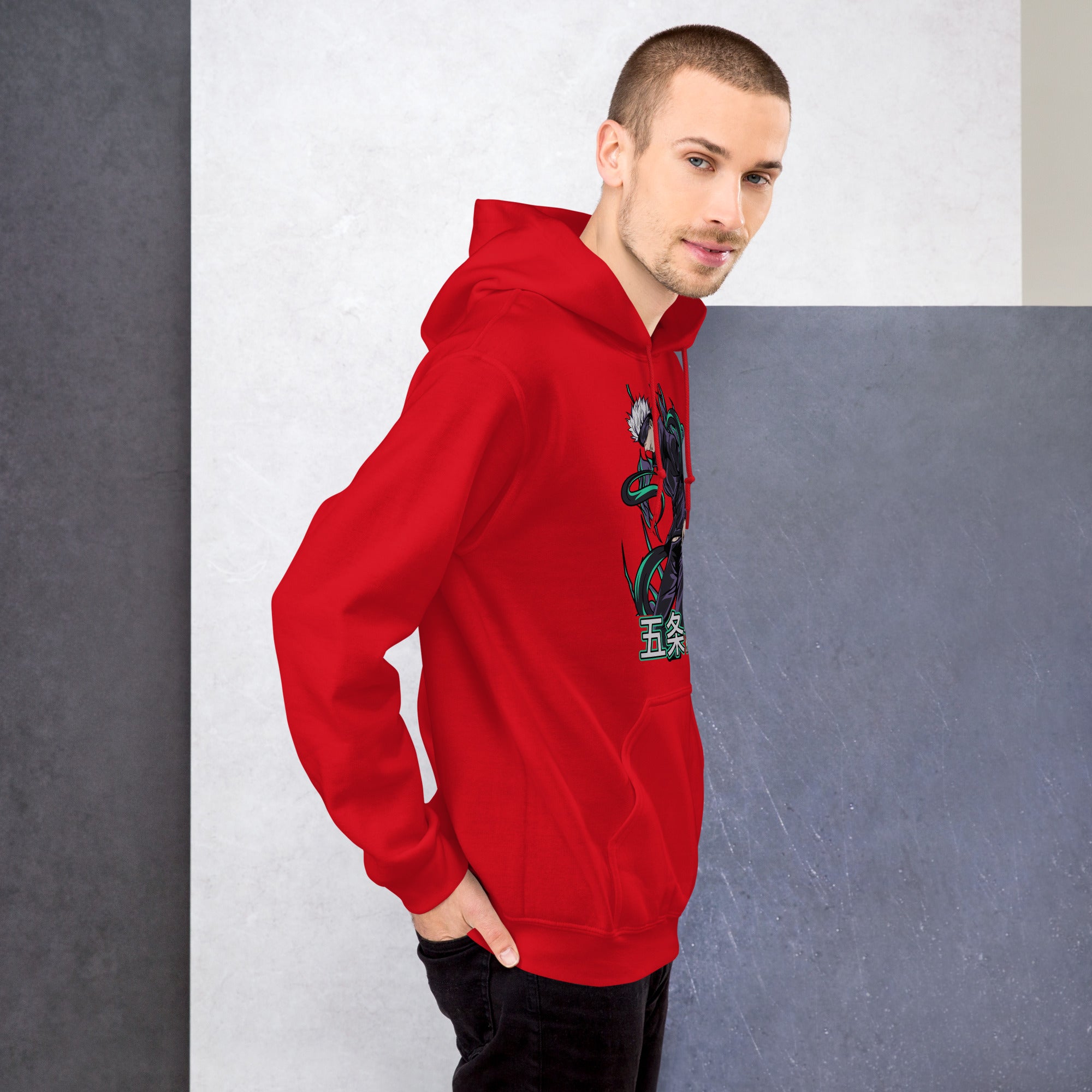 Felpa Stampata Unisex con Cappuccio – Morbida – Design Satoru Gojo-Biiply