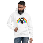 Felpa Stampata Unisex con Cappuccio – Morbida – Design Skull Con Arcobaleno-Biiply