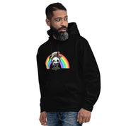 Felpa Stampata Unisex con Cappuccio – Morbida – Design Skull Con Arcobaleno-Biiply