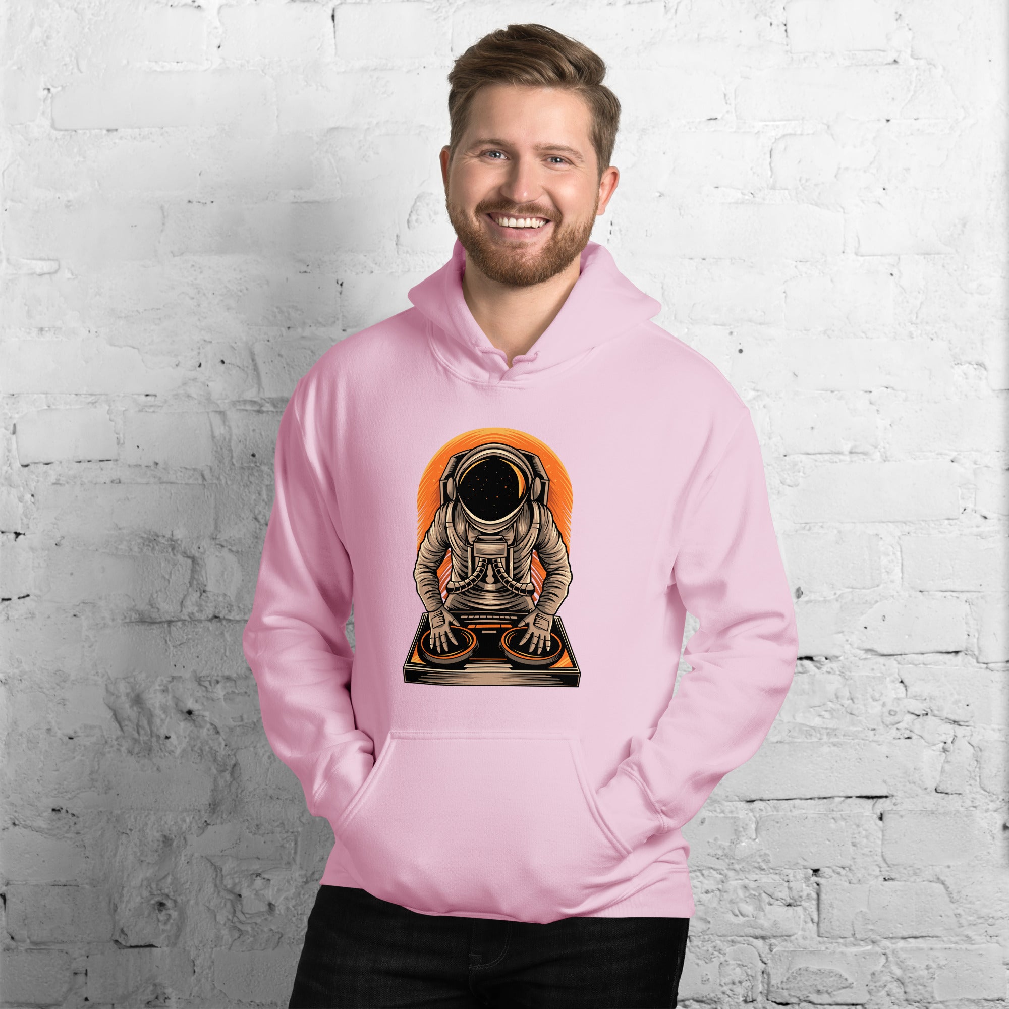 Felpa Stampata Unisex con Cappuccio – Morbida – Design Space Dj-Biiply