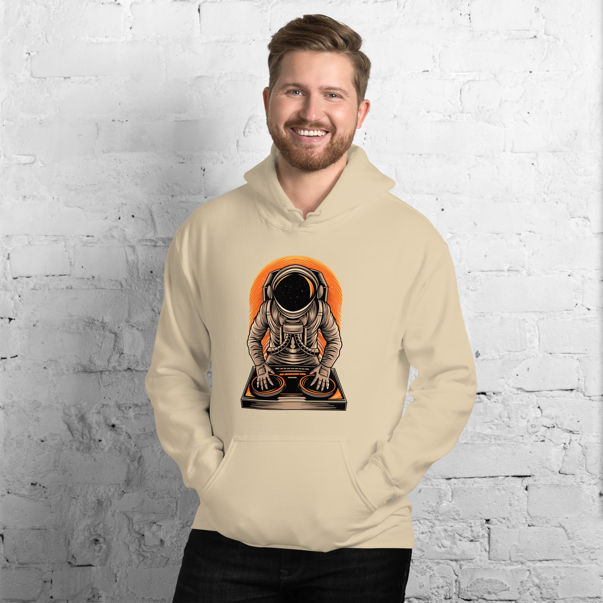 Felpa Stampata Unisex con Cappuccio – Morbida – Design Space Dj-Biiply