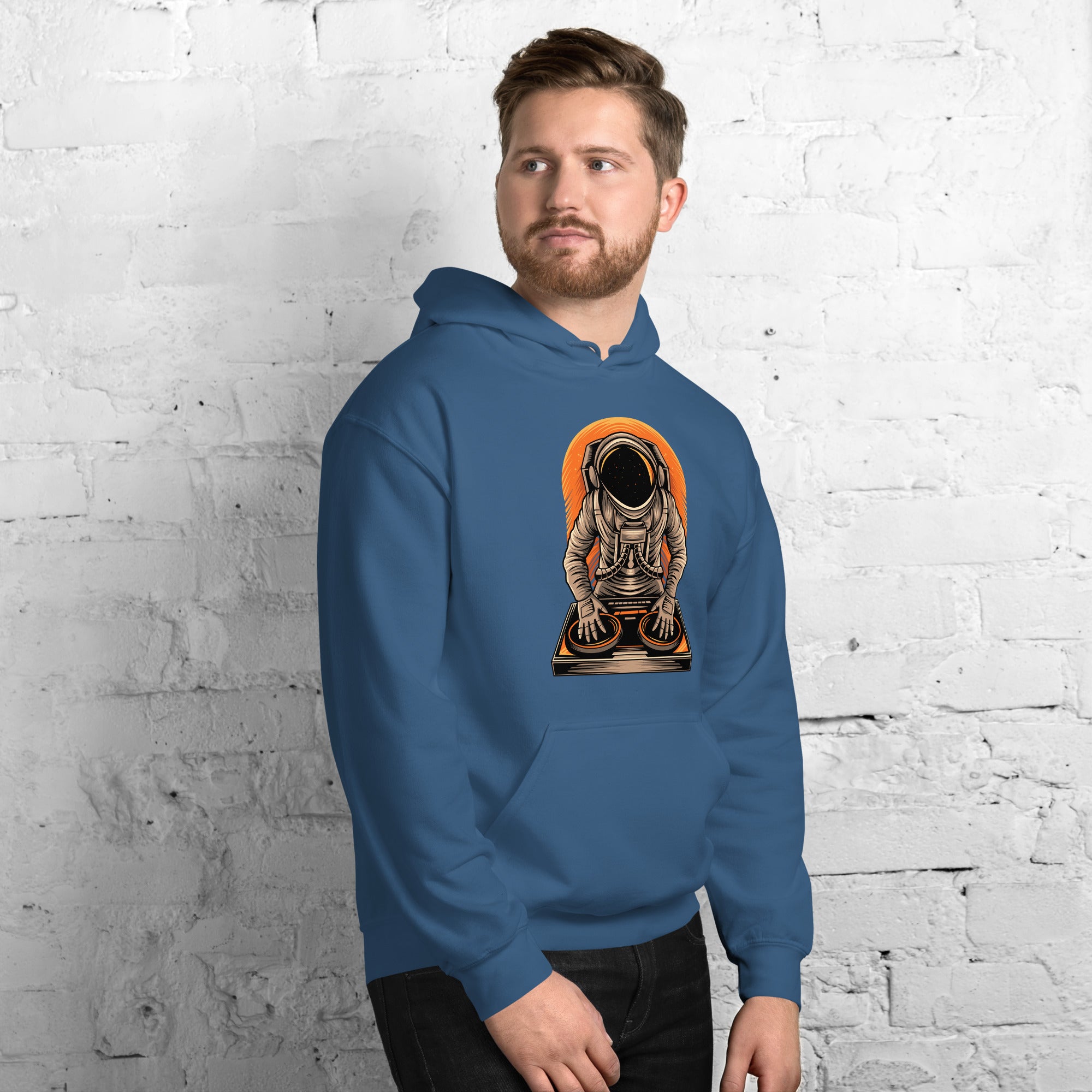 Felpa Stampata Unisex con Cappuccio – Morbida – Design Space Dj-Biiply
