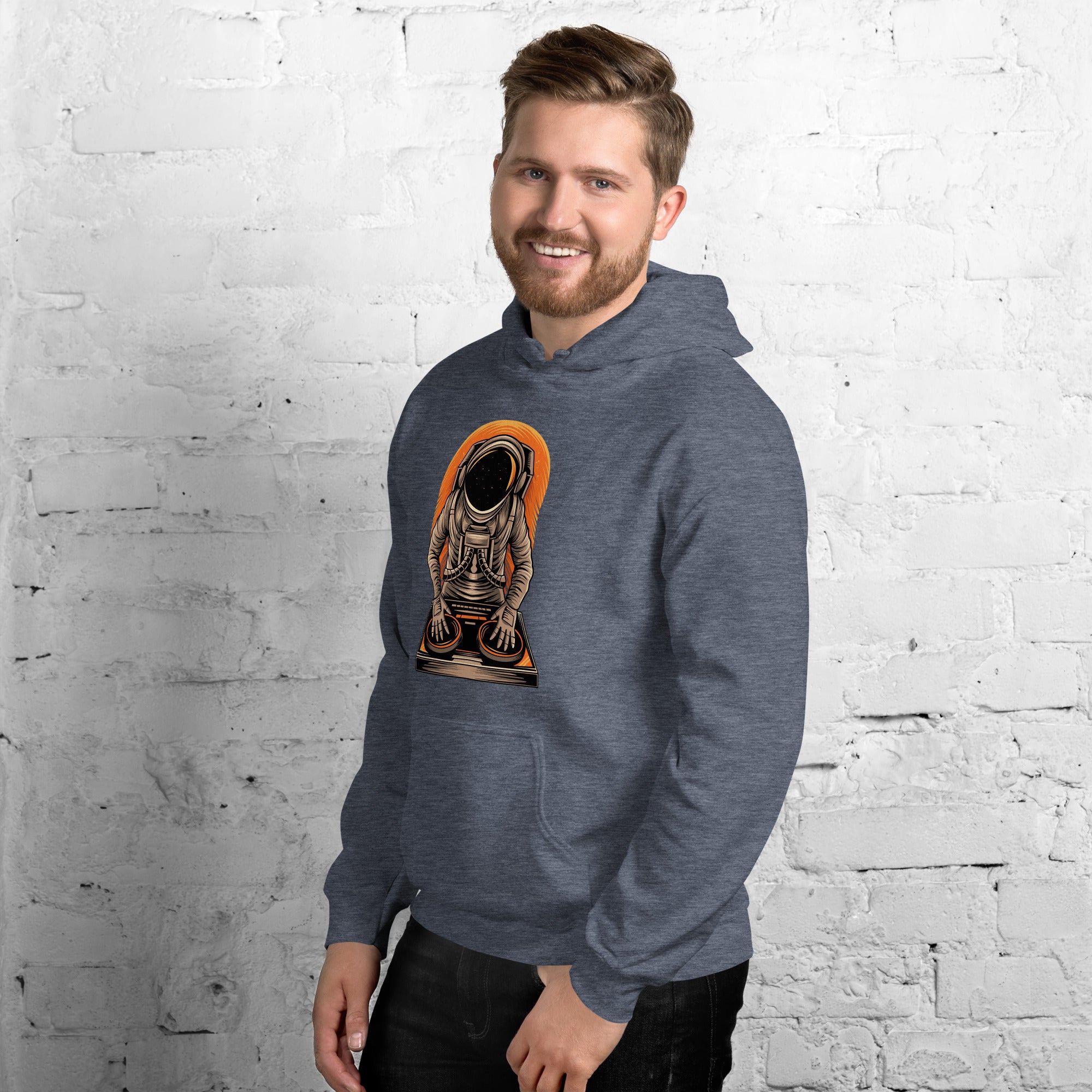 Felpa Stampata Unisex con Cappuccio – Morbida – Design Space Dj-Biiply