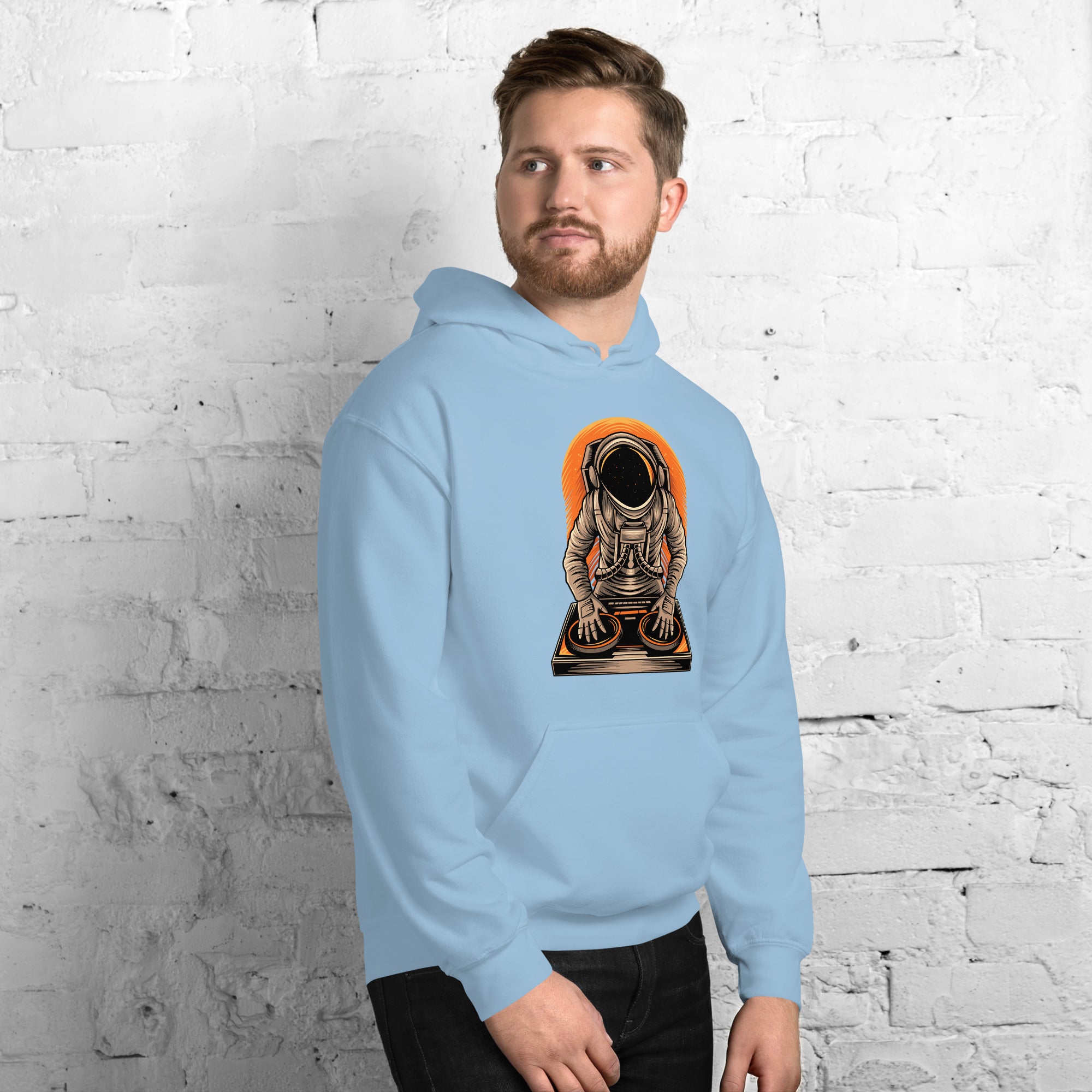 Felpa Stampata Unisex con Cappuccio – Morbida – Design Space Dj-Biiply
