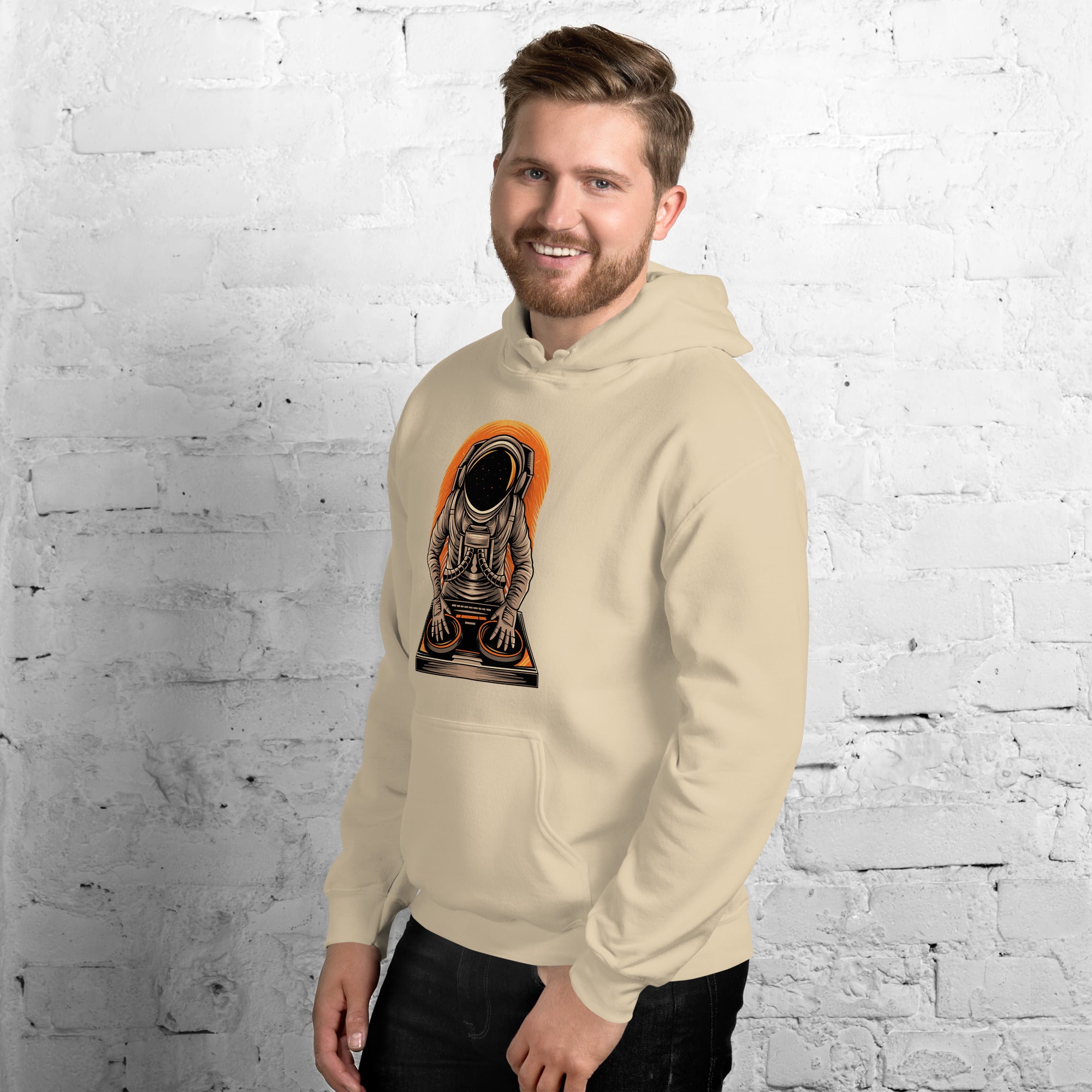 Felpa Stampata Unisex con Cappuccio – Morbida – Design Space Dj-Biiply