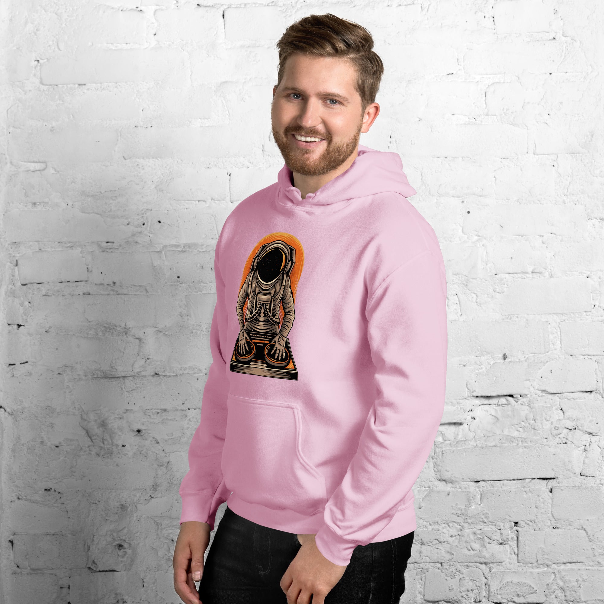 Felpa Stampata Unisex con Cappuccio – Morbida – Design Space Dj-Biiply
