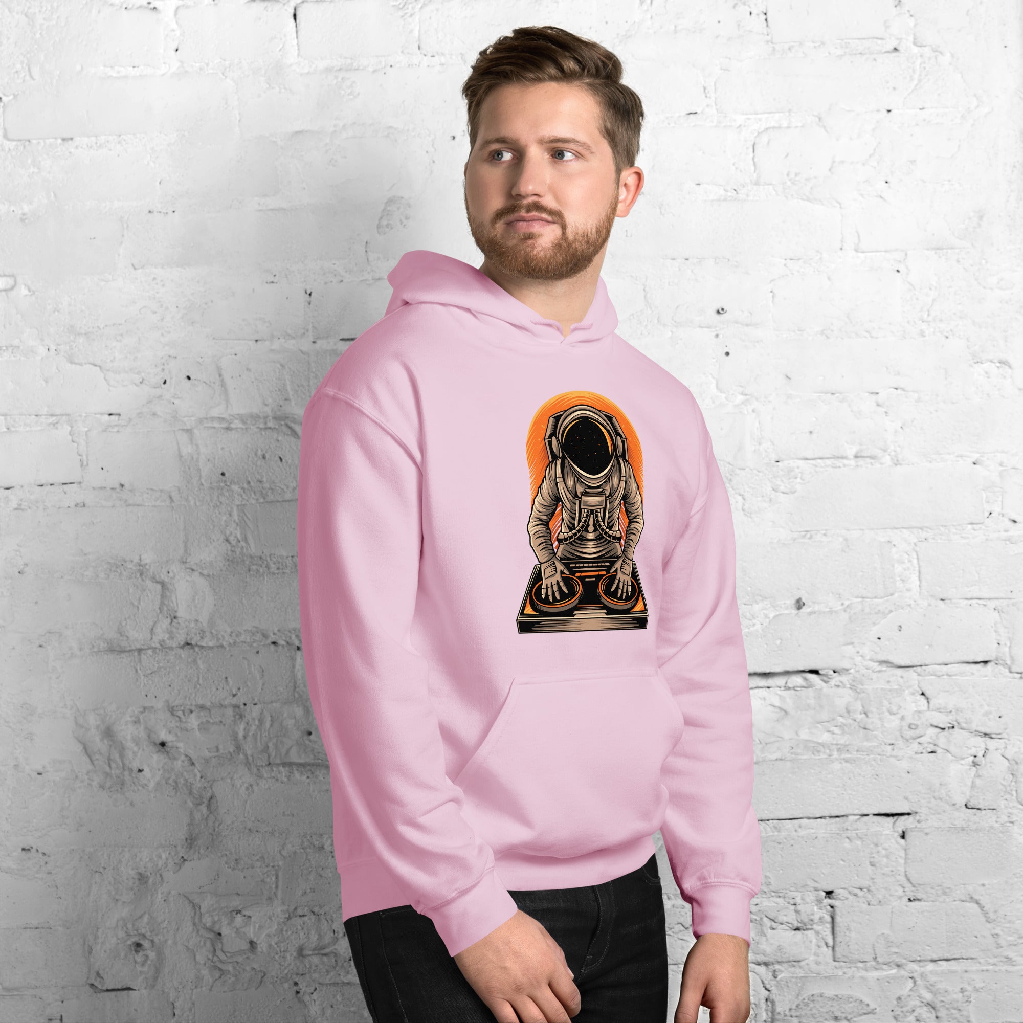 Felpa Stampata Unisex con Cappuccio – Morbida – Design Space Dj-Biiply