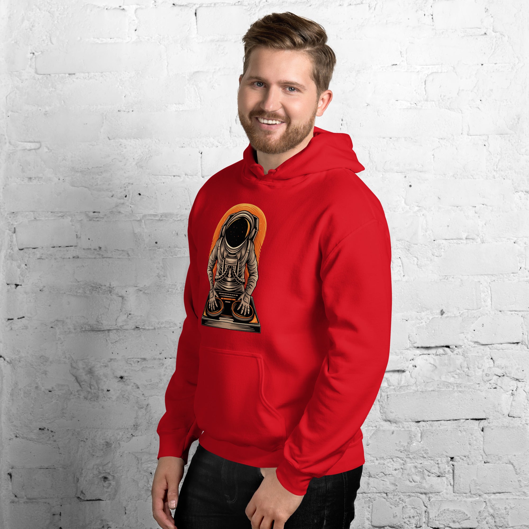 Felpa Stampata Unisex con Cappuccio – Morbida – Design Space Dj-Biiply