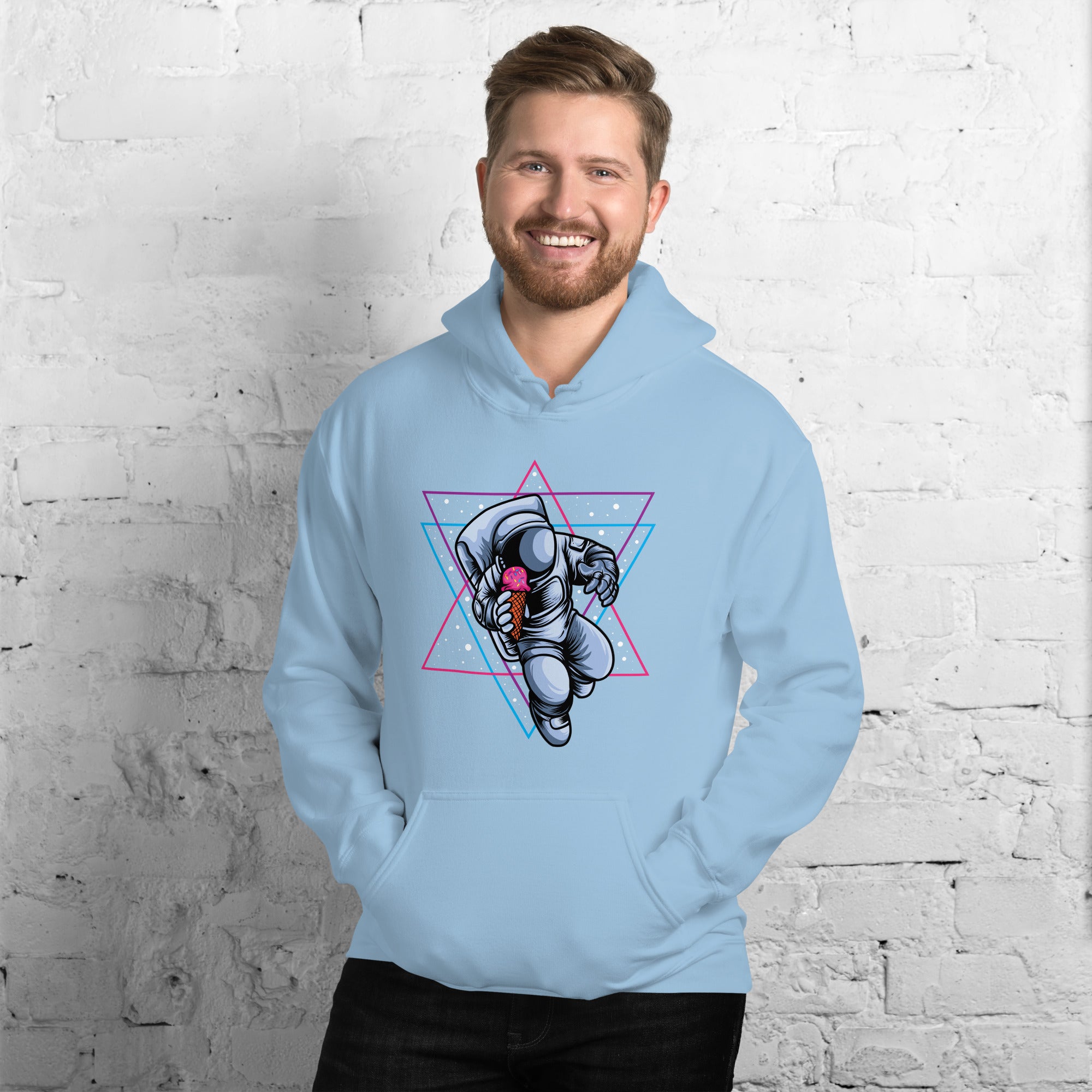 Felpa Stampata Unisex con Cappuccio – Morbida – Design Space Ice cream-Biiply