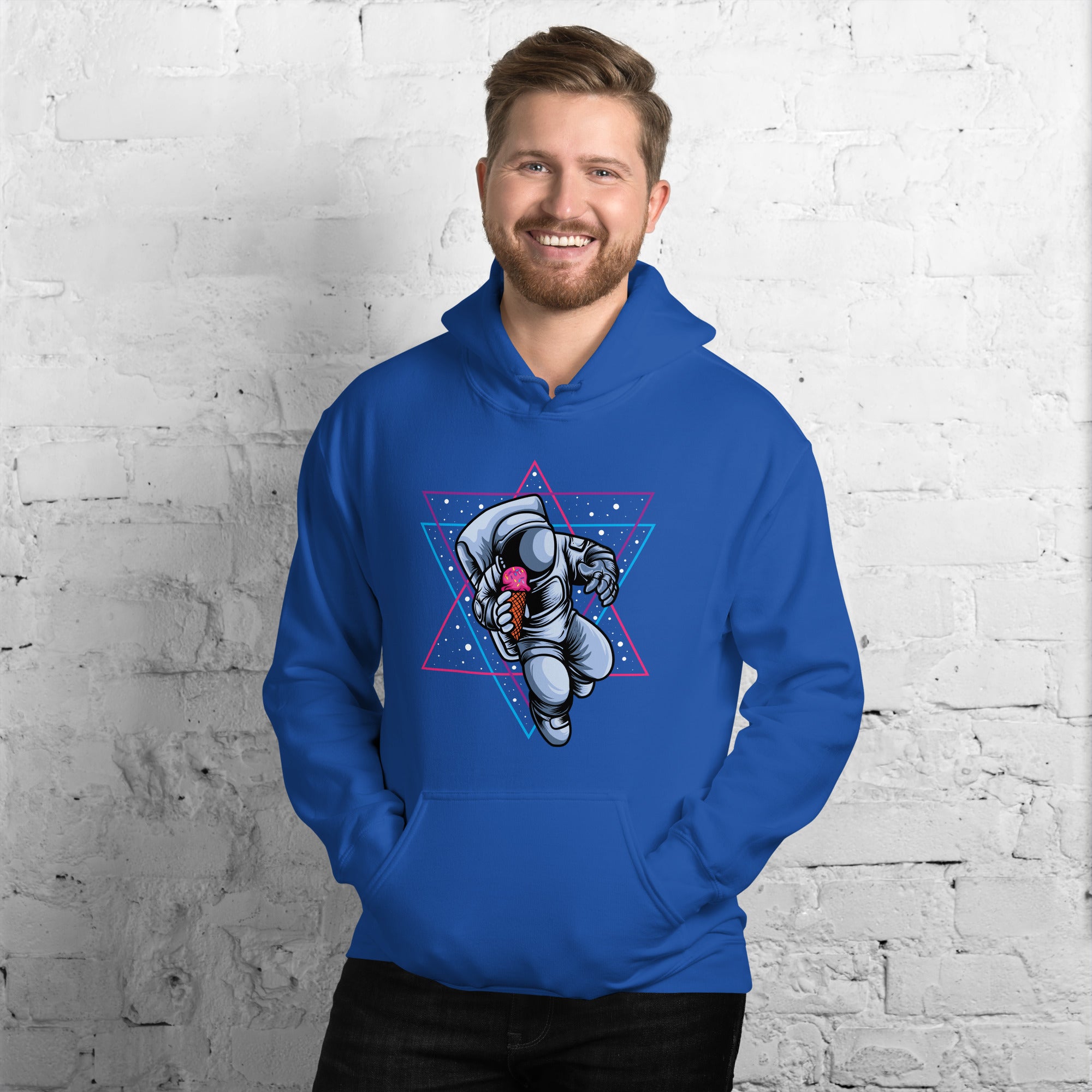 Felpa Stampata Unisex con Cappuccio – Morbida – Design Space Ice cream-Biiply