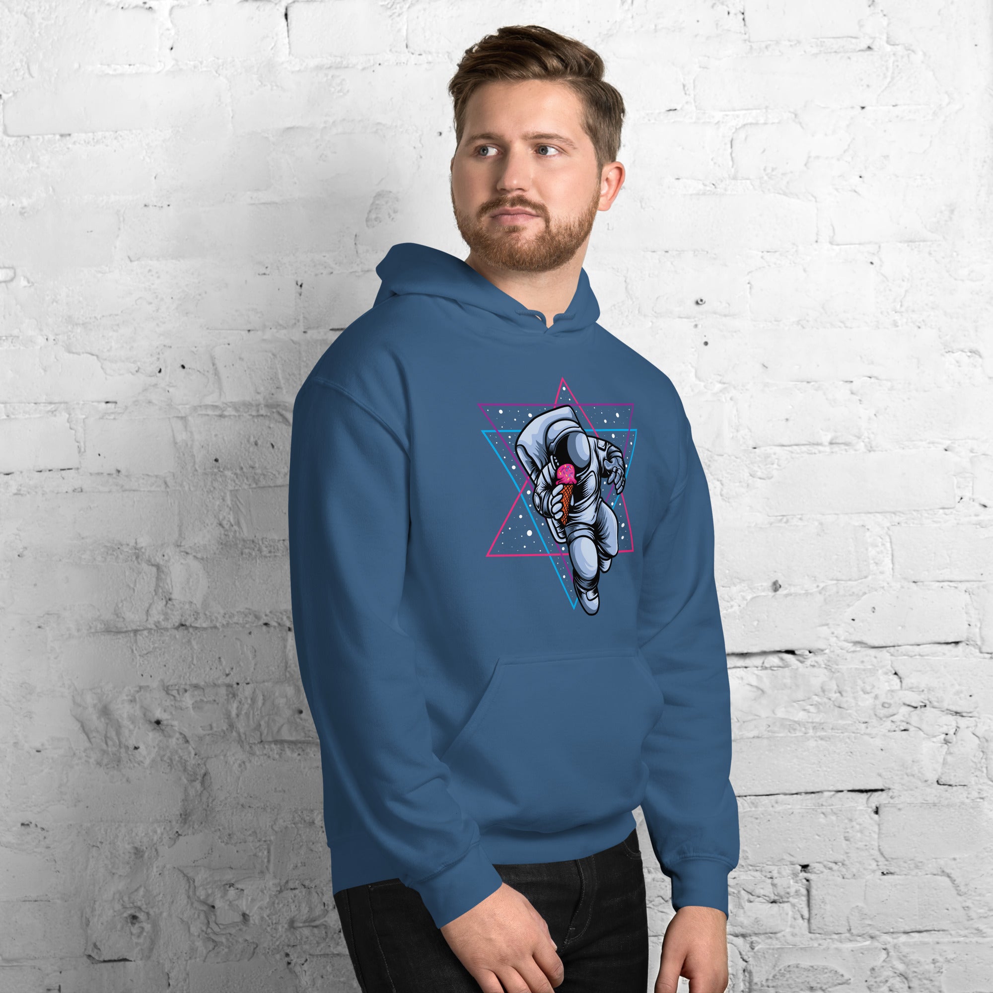 Felpa Stampata Unisex con Cappuccio – Morbida – Design Space Ice cream-Biiply