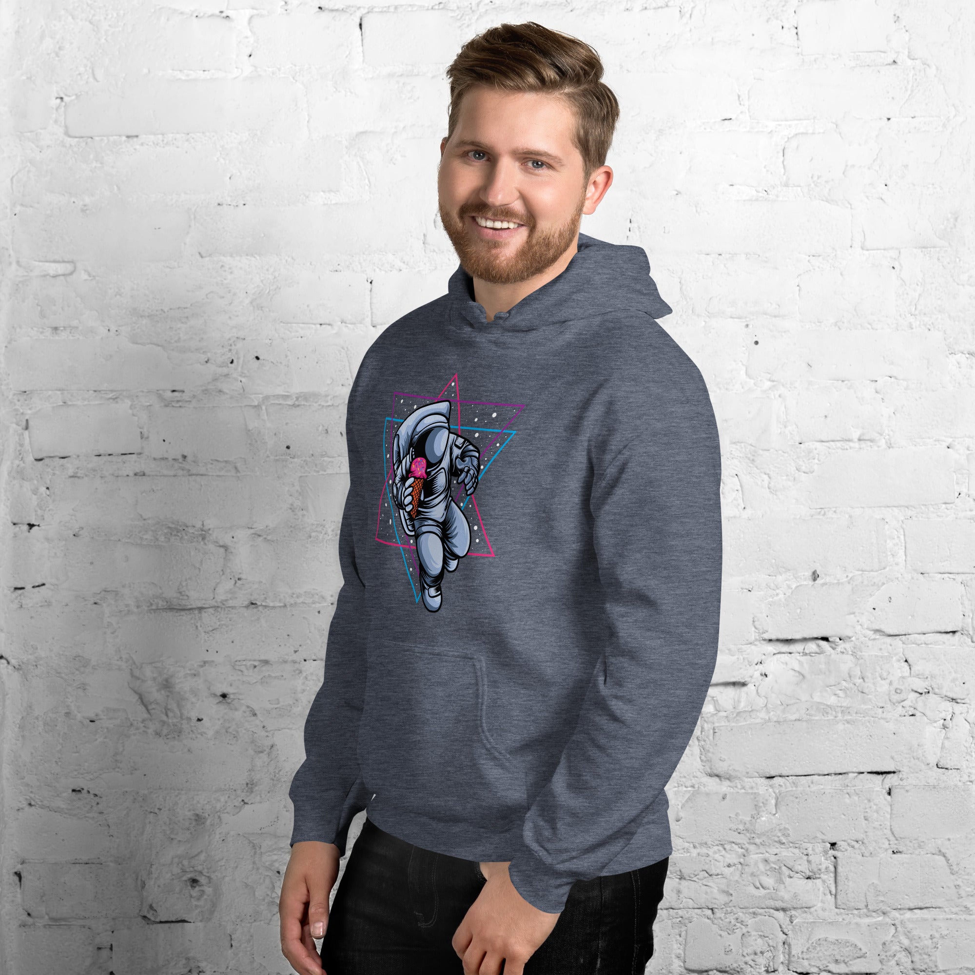 Felpa Stampata Unisex con Cappuccio – Morbida – Design Space Ice cream-Biiply
