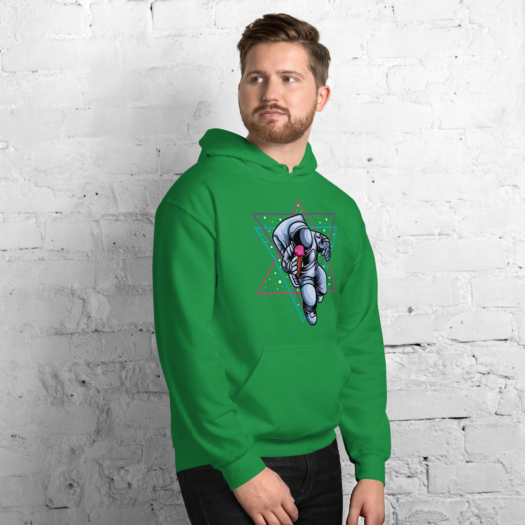 Felpa Stampata Unisex con Cappuccio – Morbida – Design Space Ice cream-Biiply