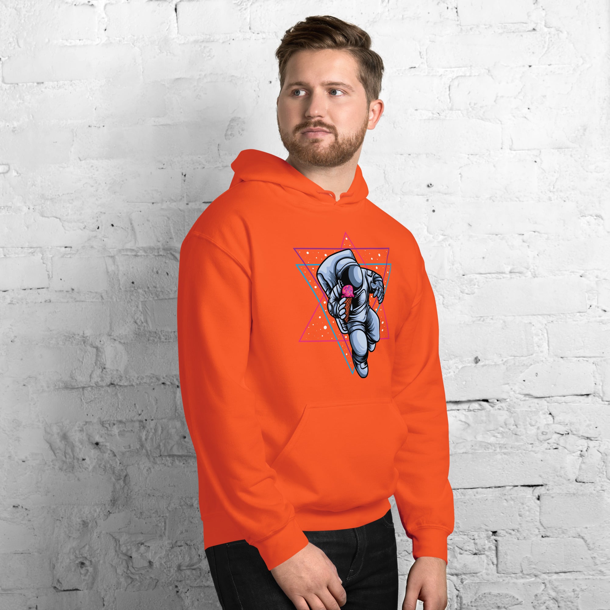 Felpa Stampata Unisex con Cappuccio – Morbida – Design Space Ice cream-Biiply