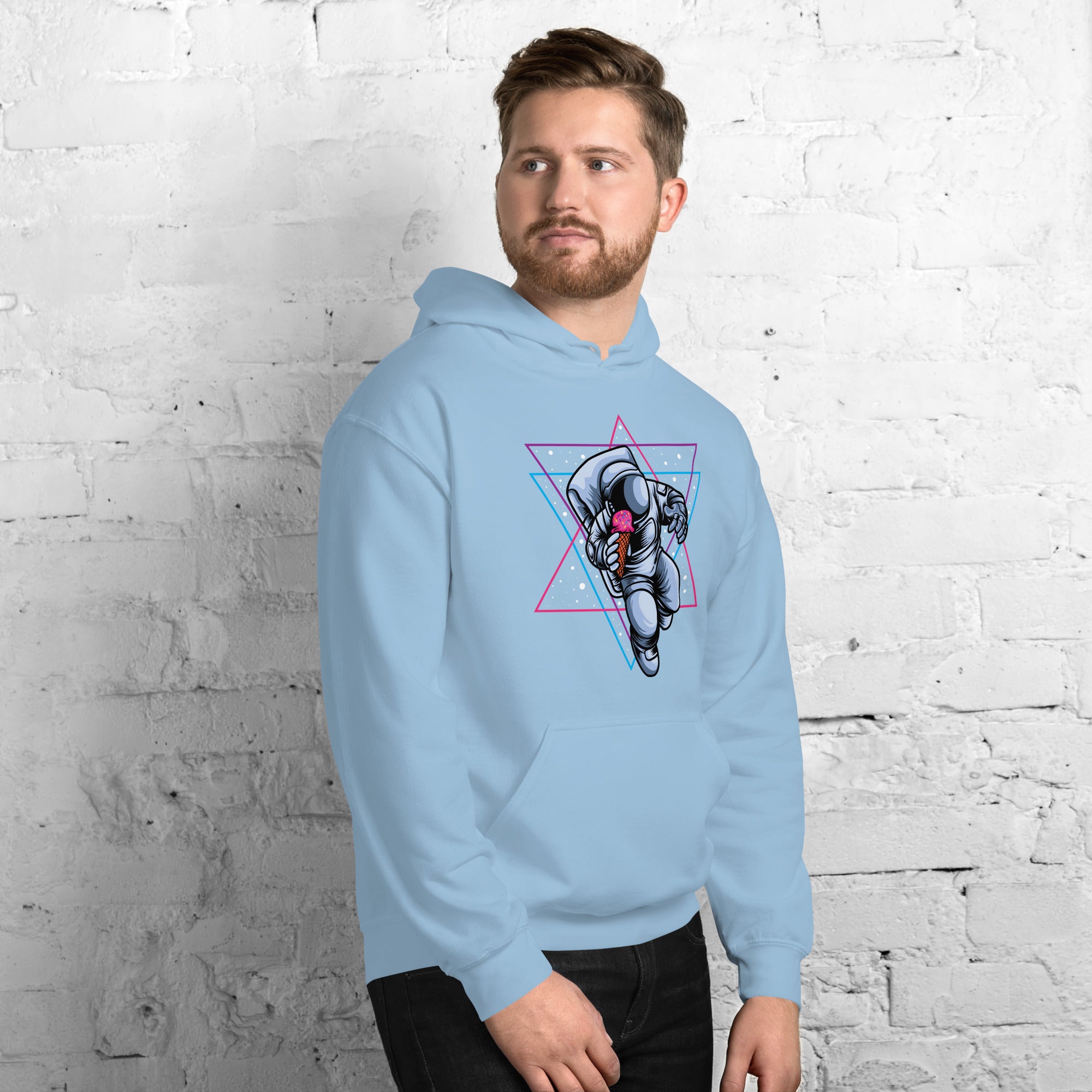 Felpa Stampata Unisex con Cappuccio – Morbida – Design Space Ice cream-Biiply