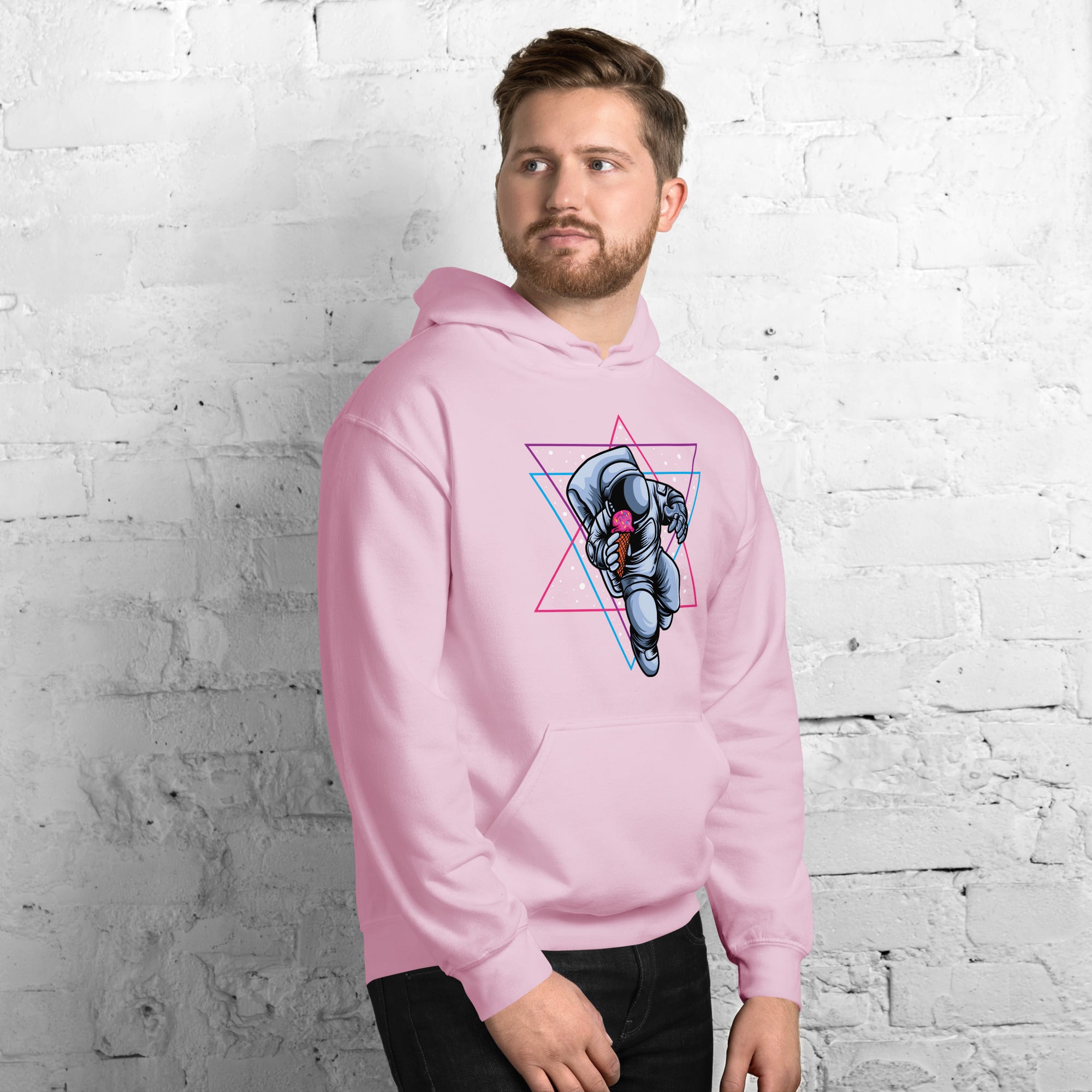 Felpa Stampata Unisex con Cappuccio – Morbida – Design Space Ice cream-Biiply