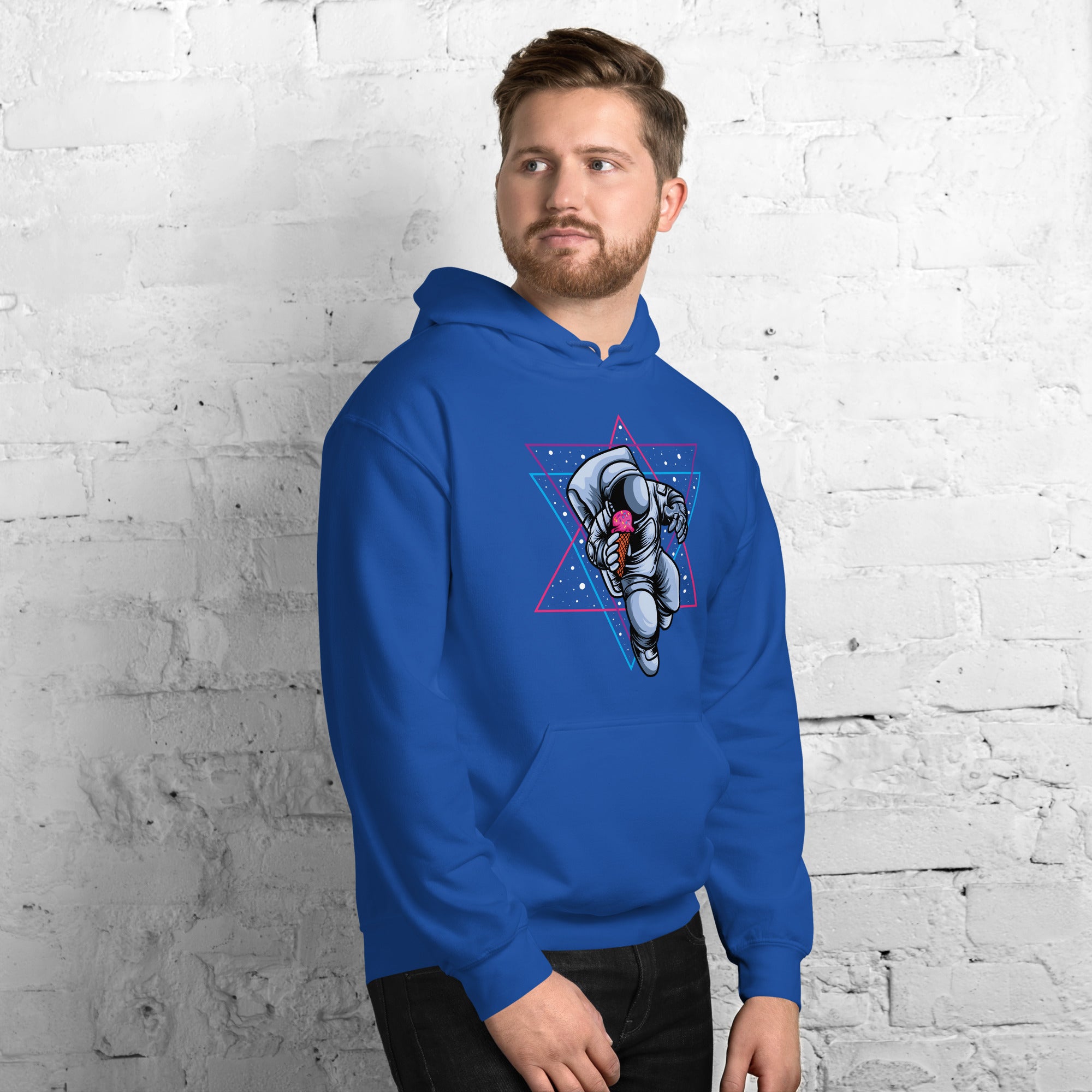 Felpa Stampata Unisex con Cappuccio – Morbida – Design Space Ice cream-Biiply