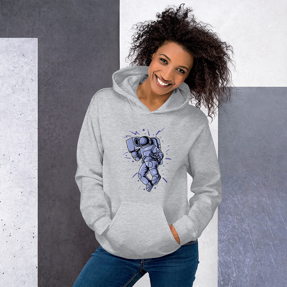 Felpa Stampata Unisex con Cappuccio – Morbida – Design Space Music-Biiply