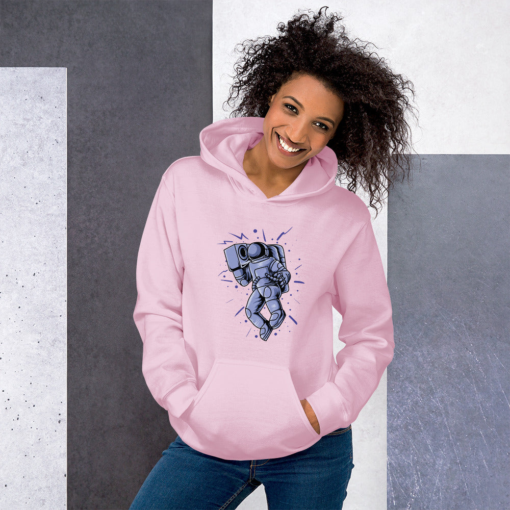 Felpa Stampata Unisex con Cappuccio – Morbida – Design Space Music-Biiply