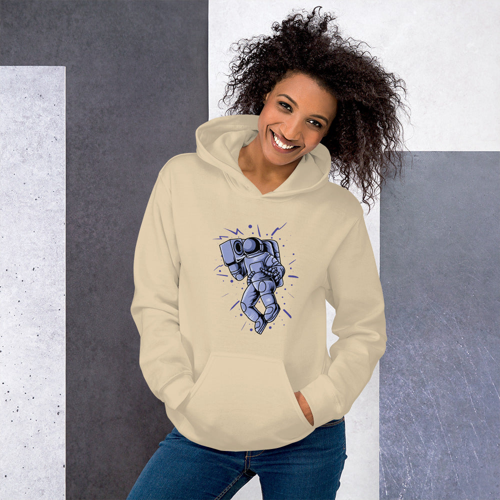 Felpa Stampata Unisex con Cappuccio – Morbida – Design Space Music-Biiply