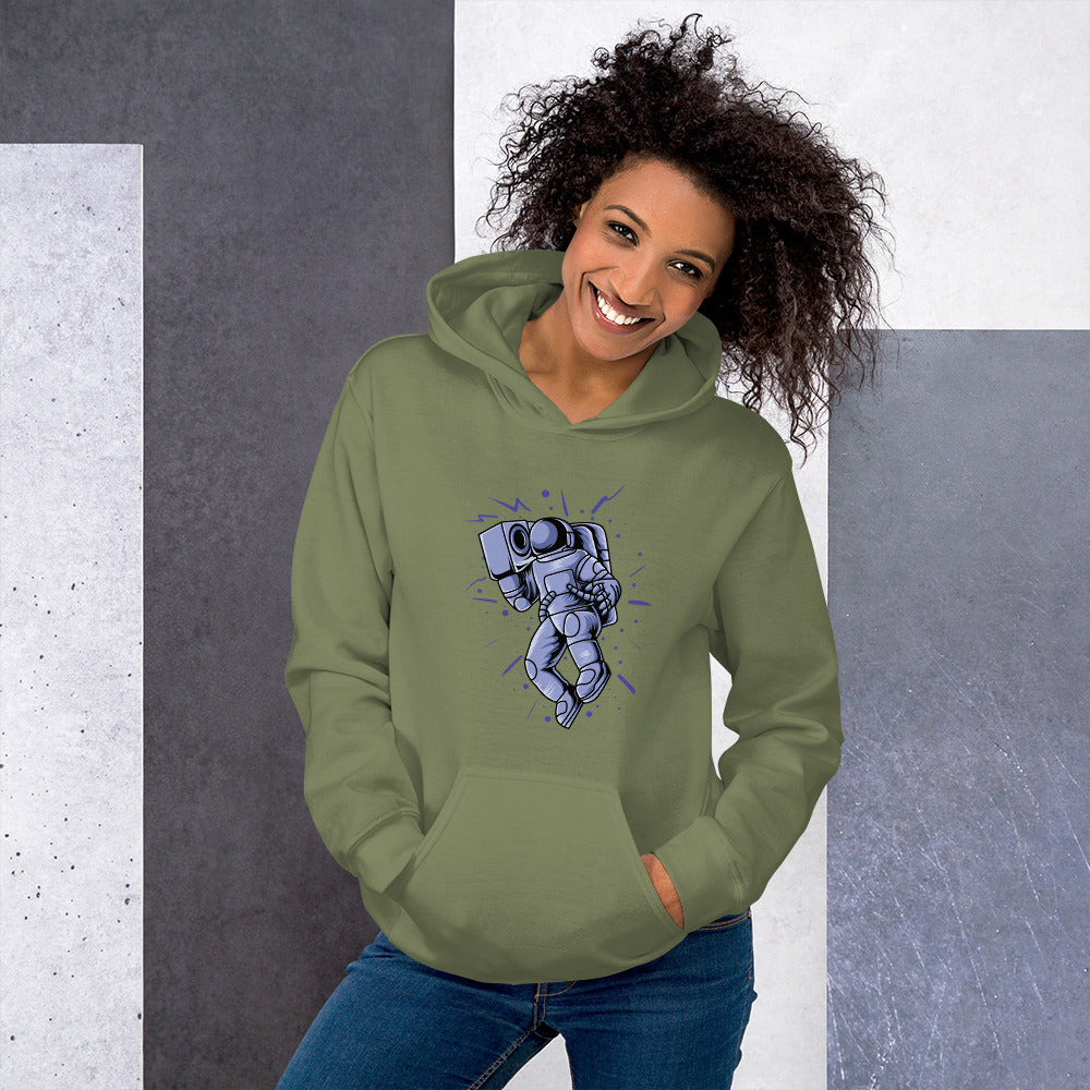 Felpa Stampata Unisex con Cappuccio – Morbida – Design Space Music-Biiply