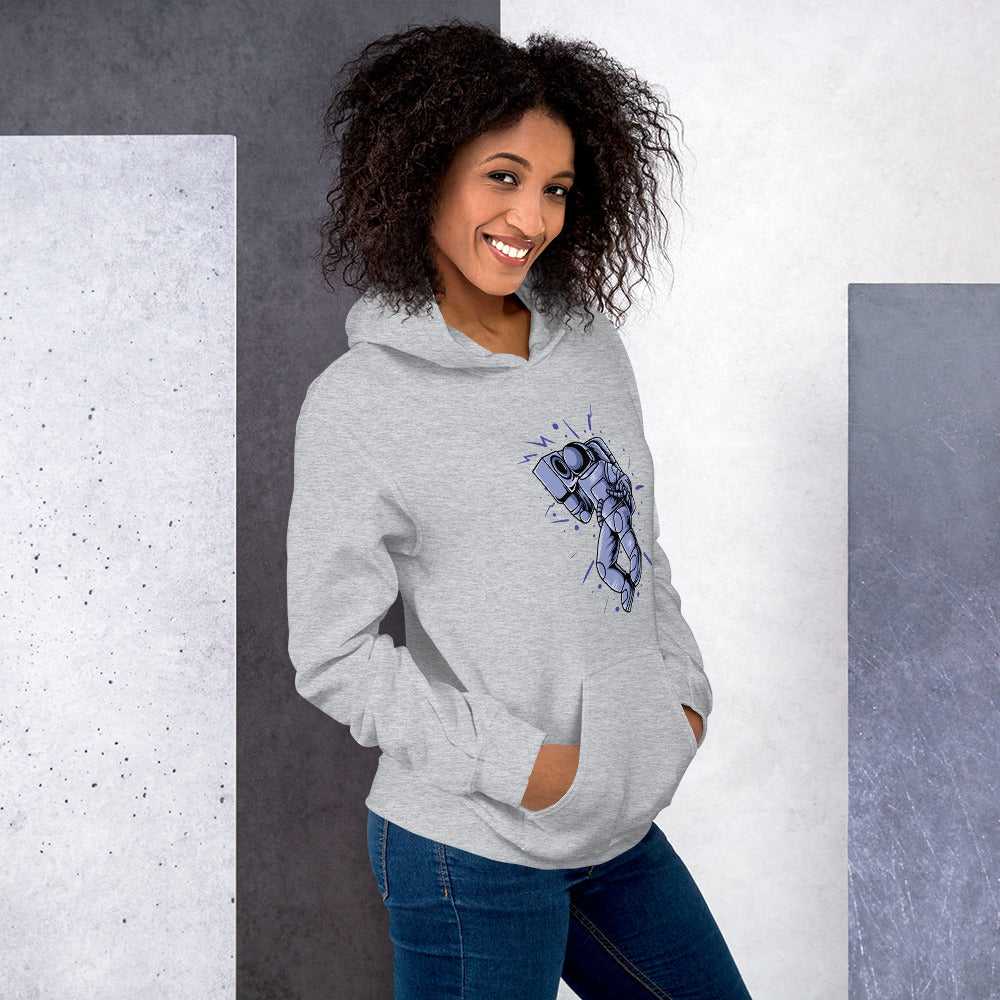 Felpa Stampata Unisex con Cappuccio – Morbida – Design Space Music-Biiply
