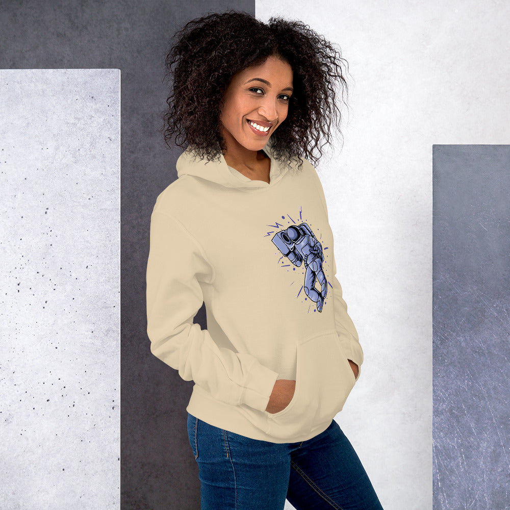 Felpa Stampata Unisex con Cappuccio – Morbida – Design Space Music-Biiply